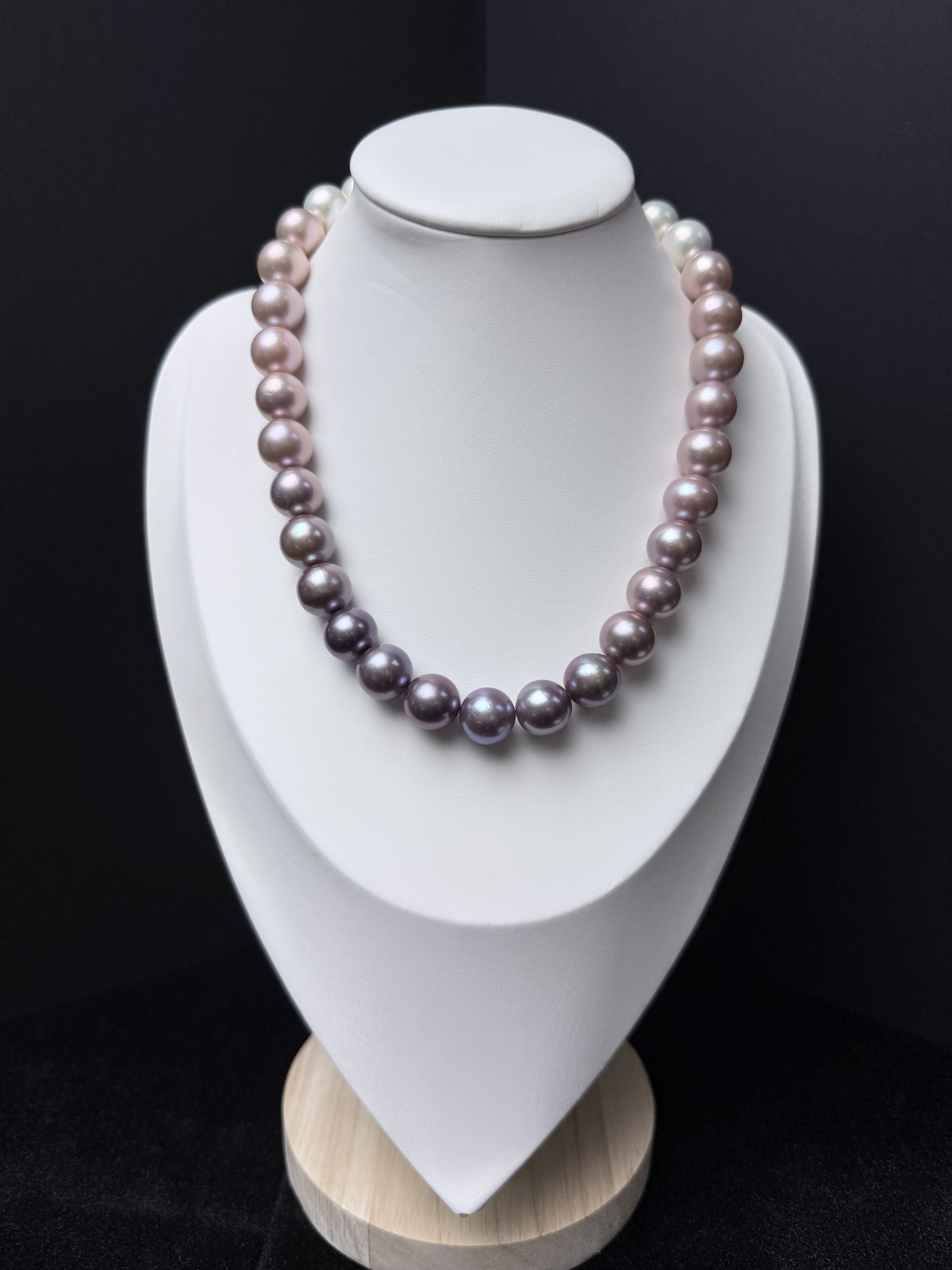 5A Gradient color Purple Freshwater Pearl strand 13~14mm