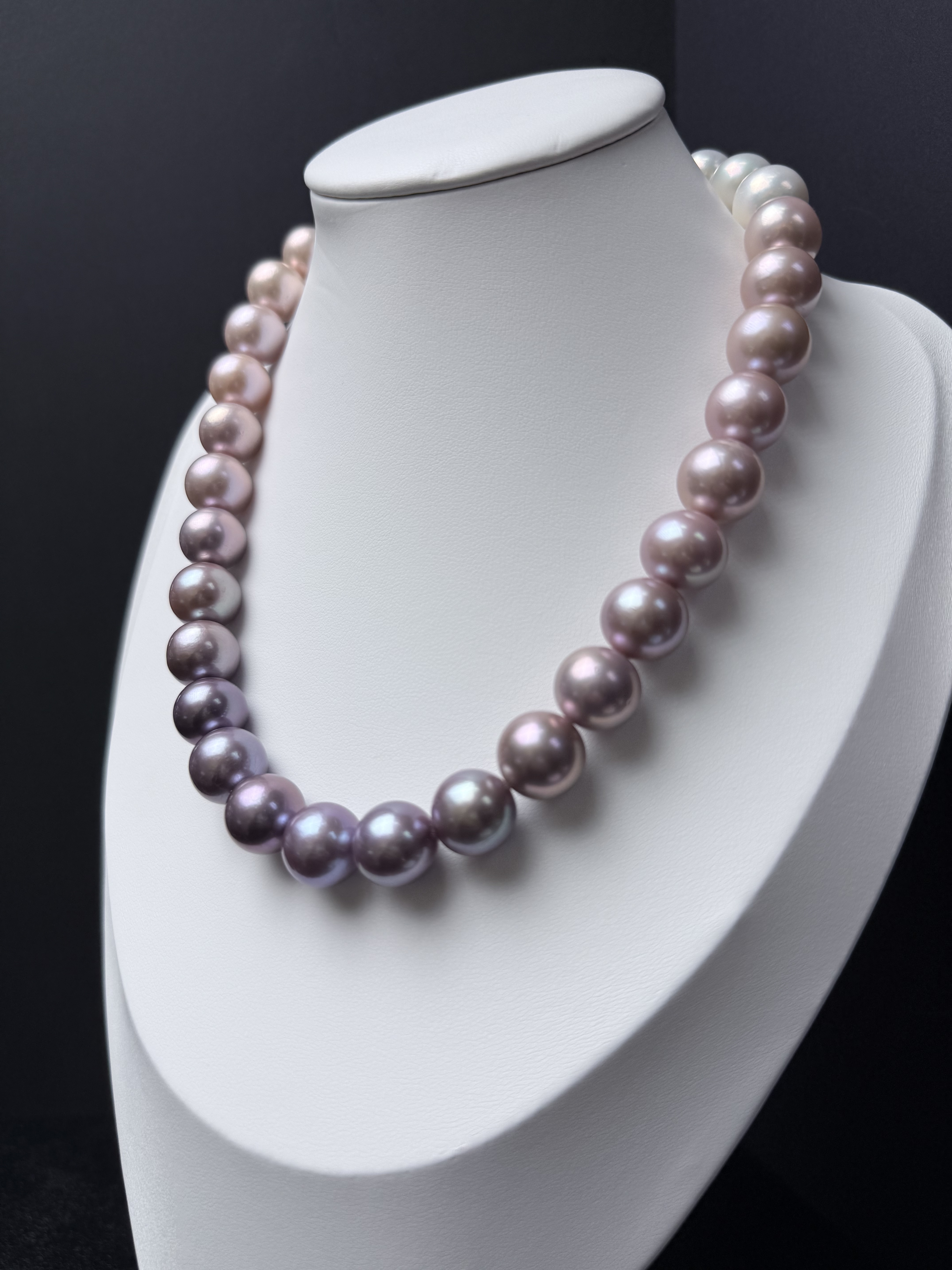 5A Gradient color Purple Freshwater Pearl strand 13~14mm