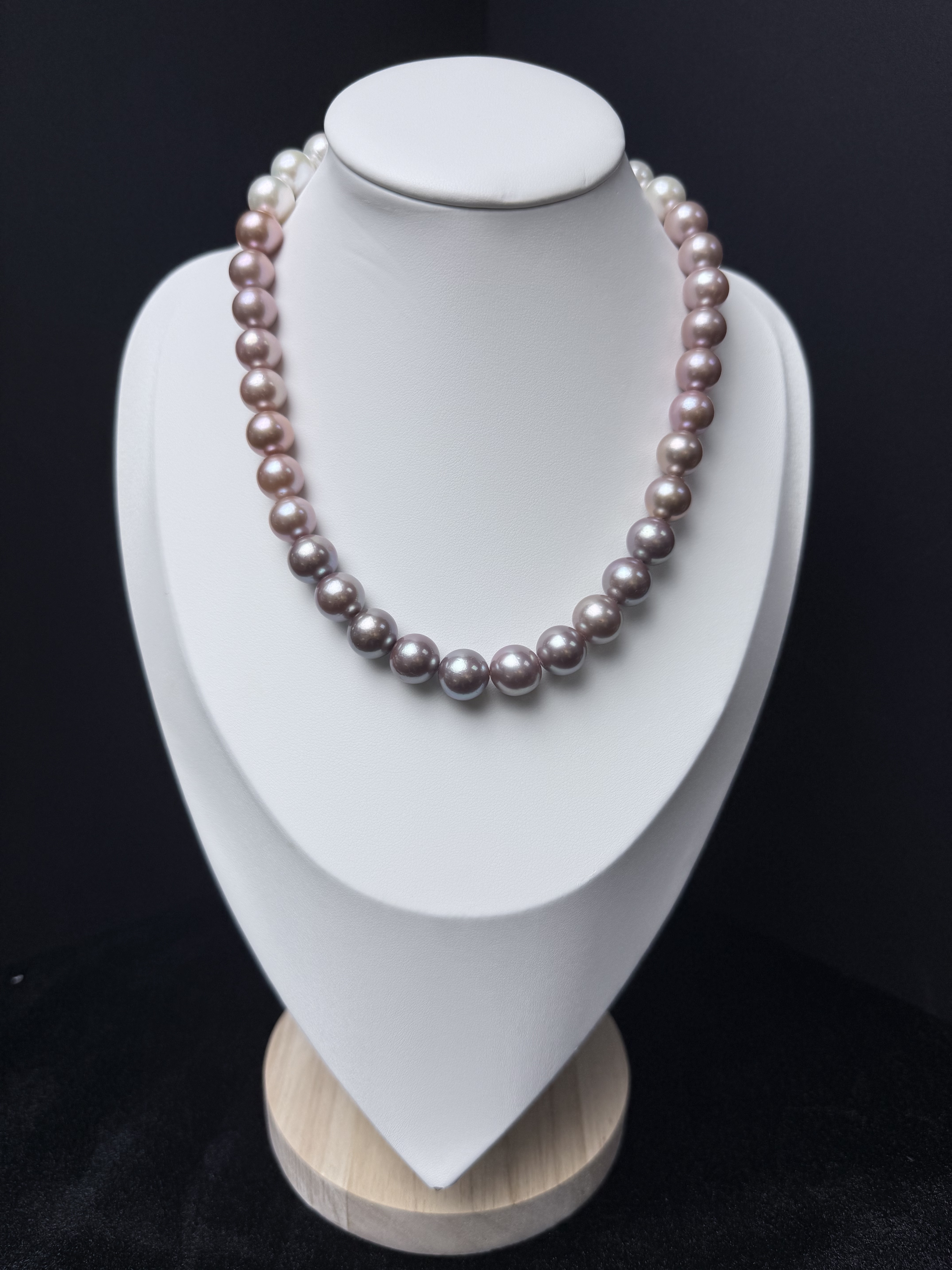 5A Gradient color Purple Freshwater Pearl strand 11~12mm