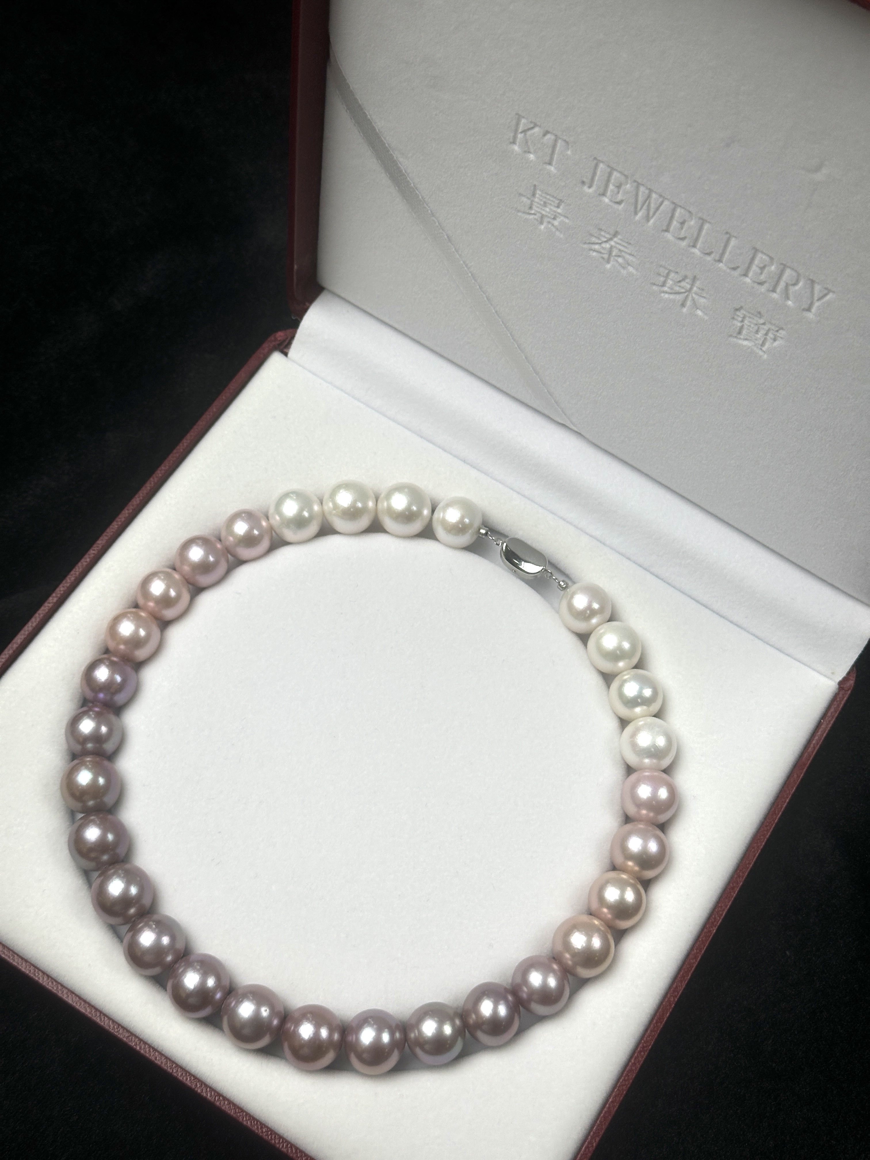 5A Gradient color Purple Freshwater Pearl strand 14~15mm