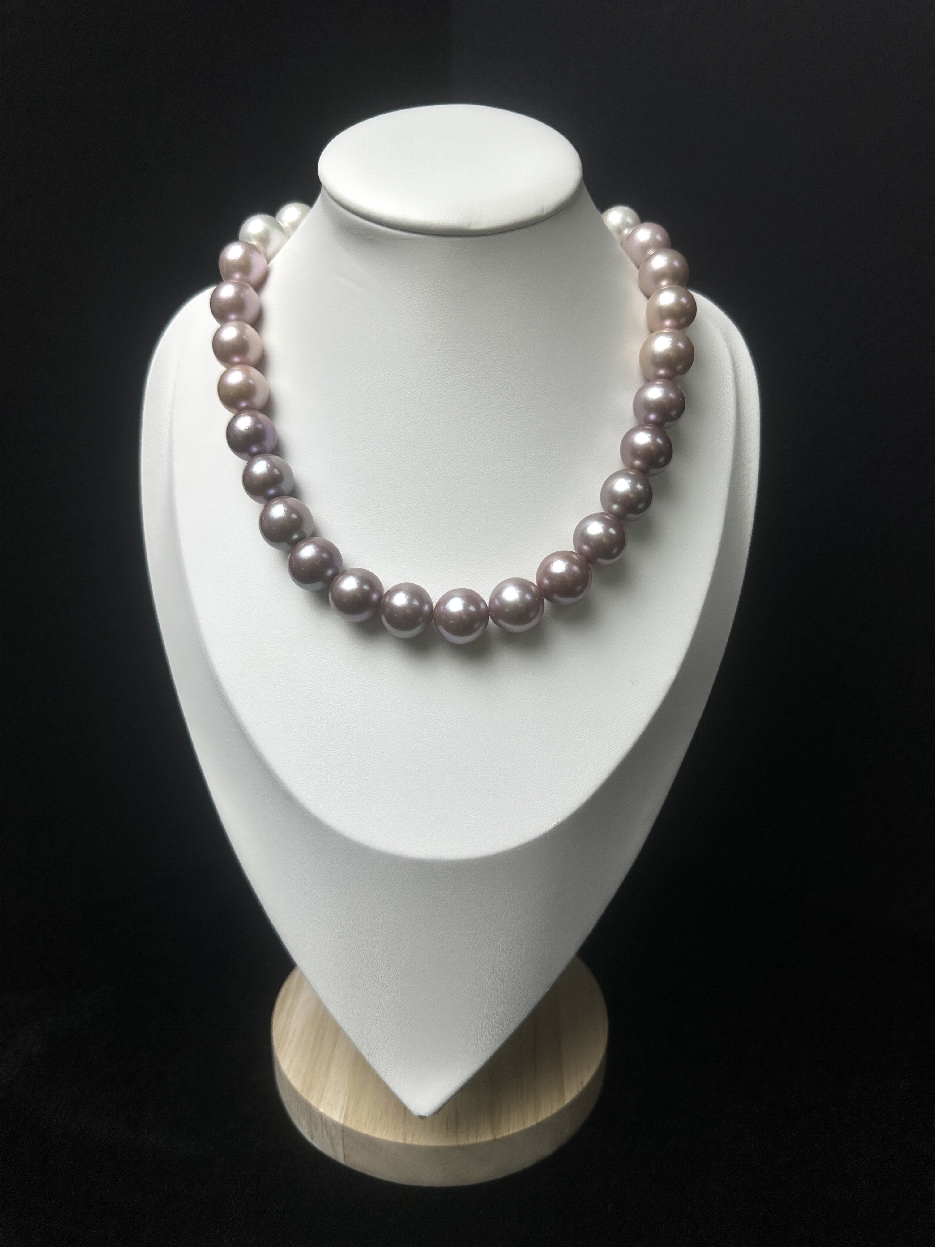 5A Gradient color Purple Freshwater Pearl strand 14~15mm