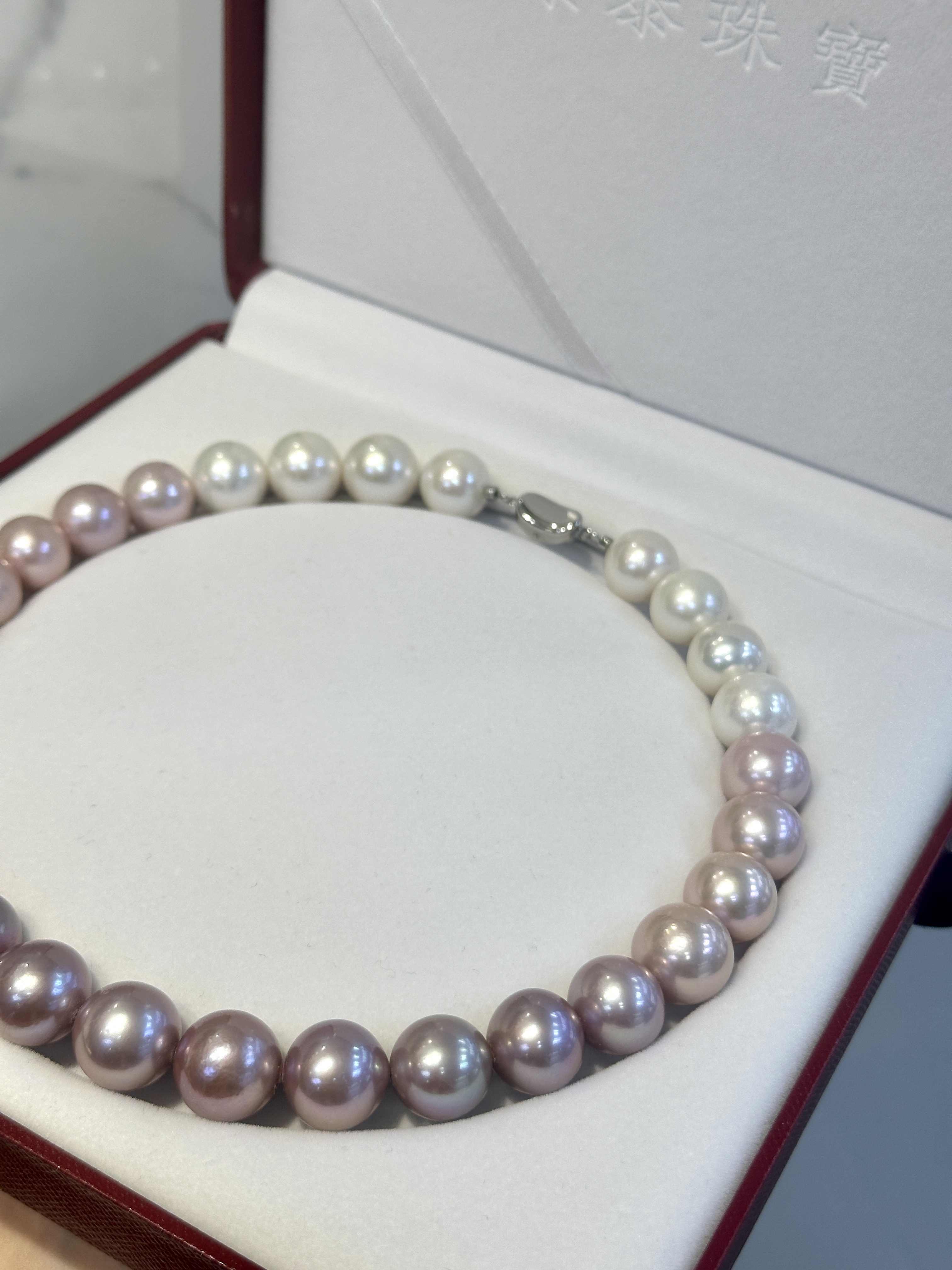 5A Gradient color Purple Freshwater Pearl strand 14~15mm