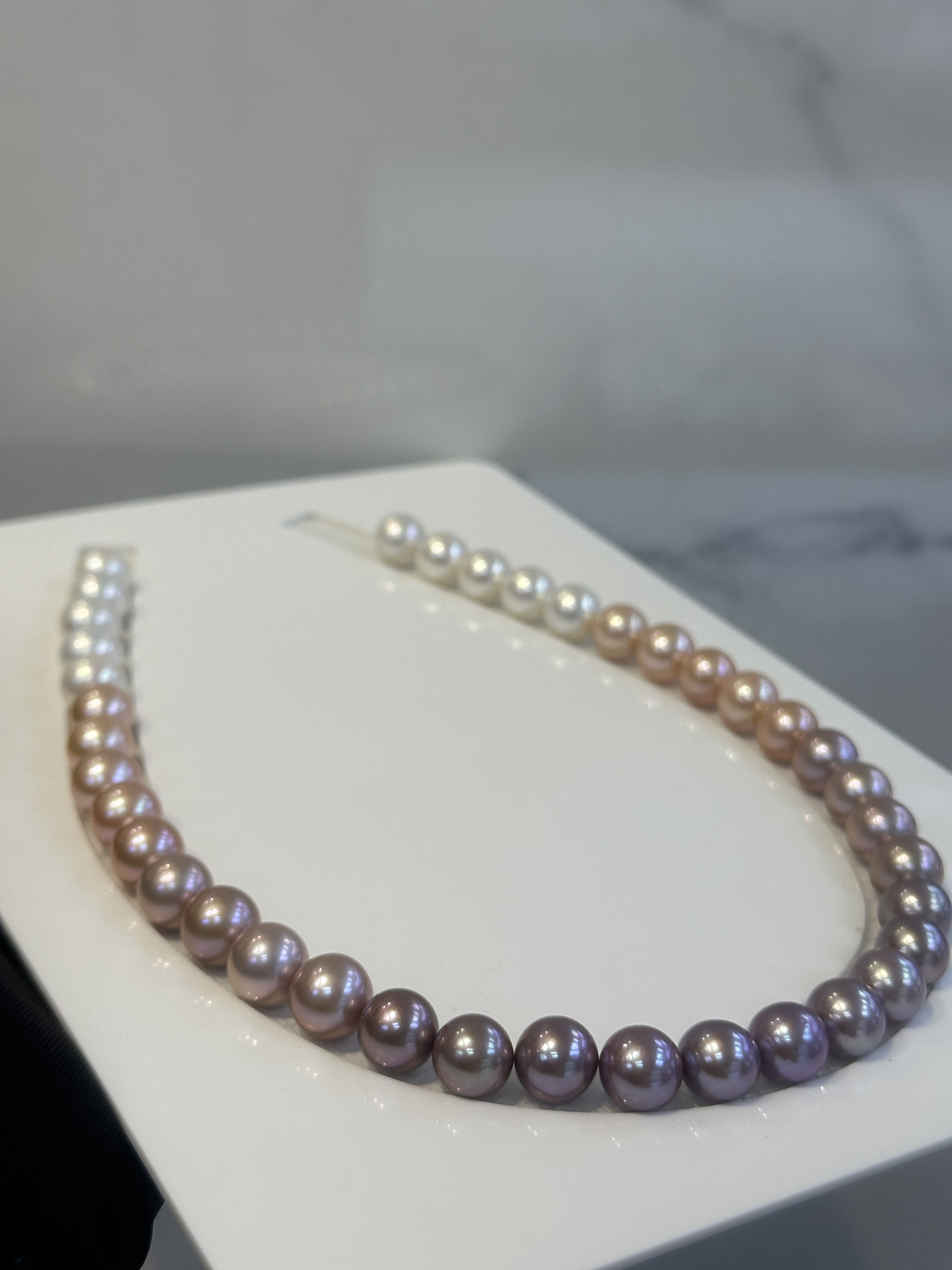 5A Gradient color Purple Freshwater Pearl strand 10~11mm