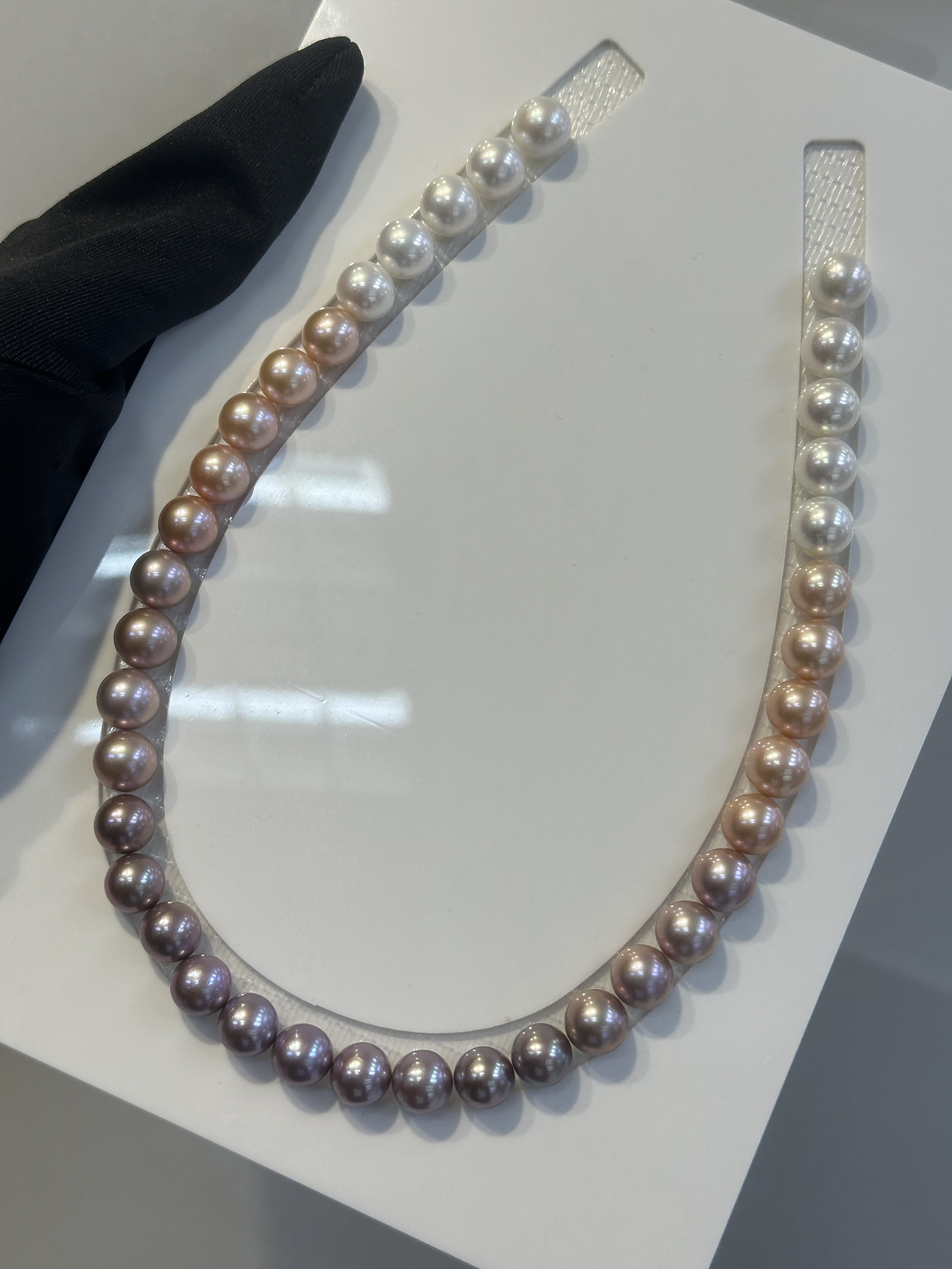 5A Gradient color Purple Freshwater Pearl strand 10~11mm