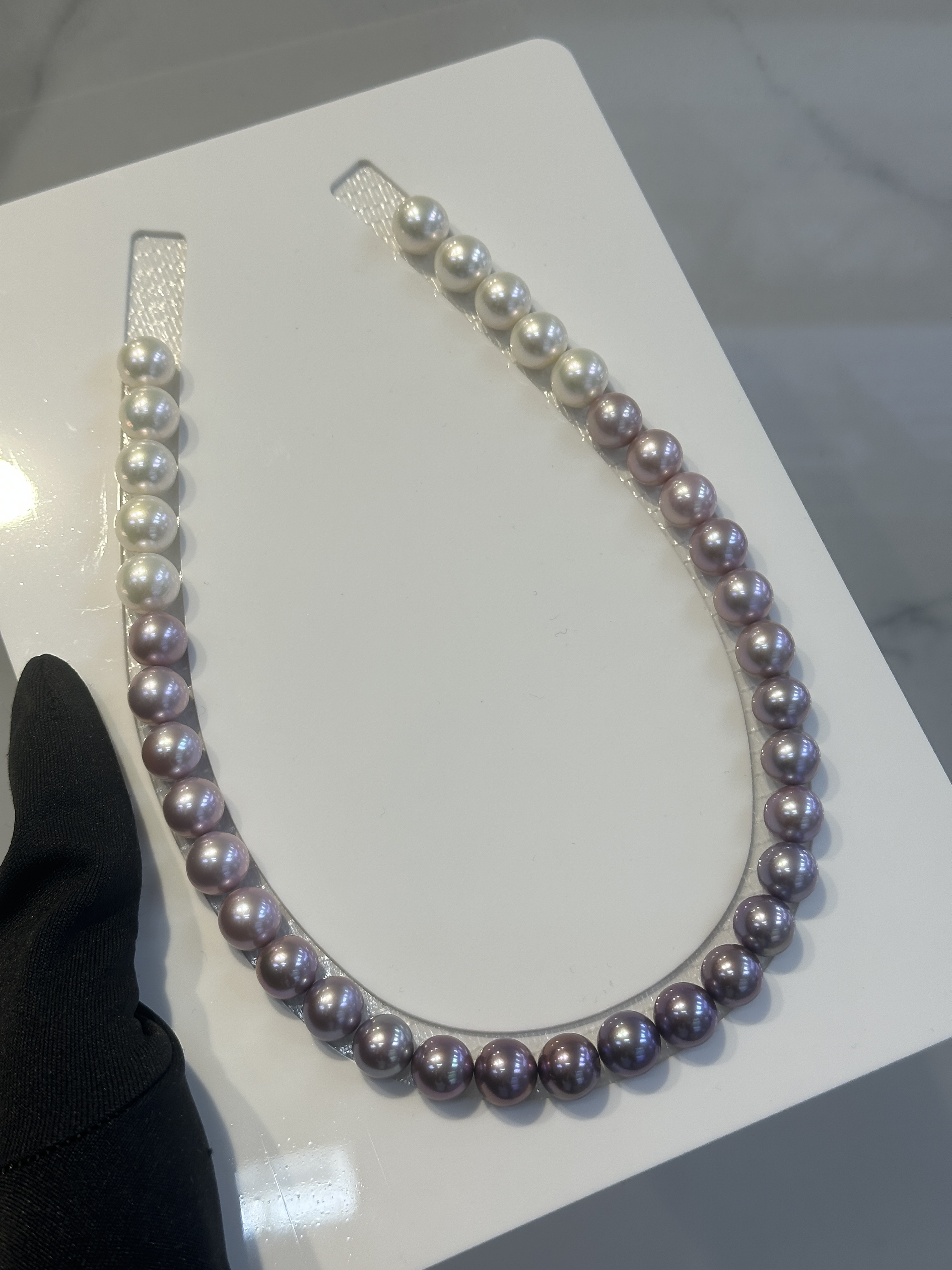 5A Gradient color Purple Freshwater Pearl strand 11~12mm