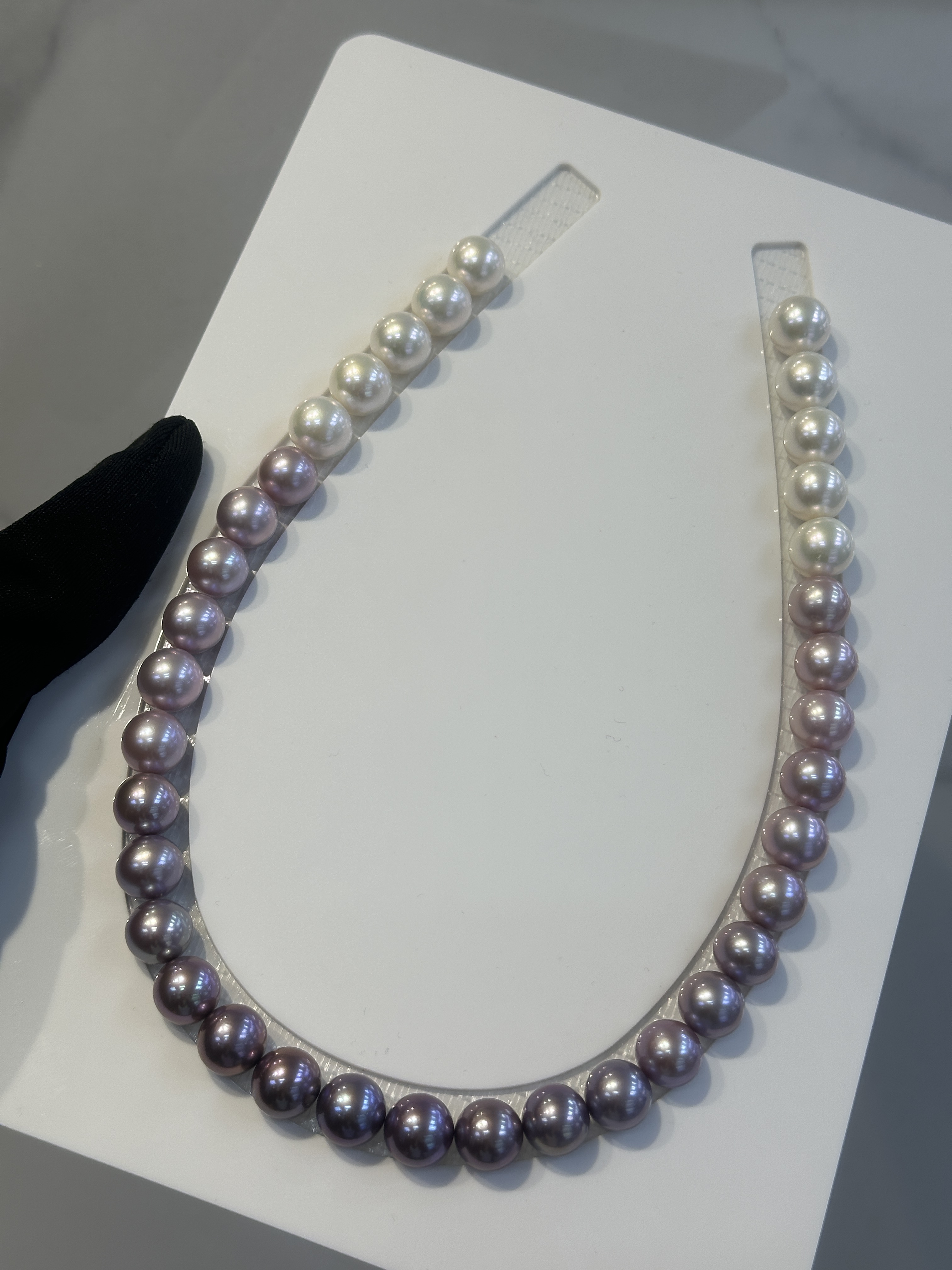 5A Gradient color Purple Freshwater Pearl strand 11~12mm