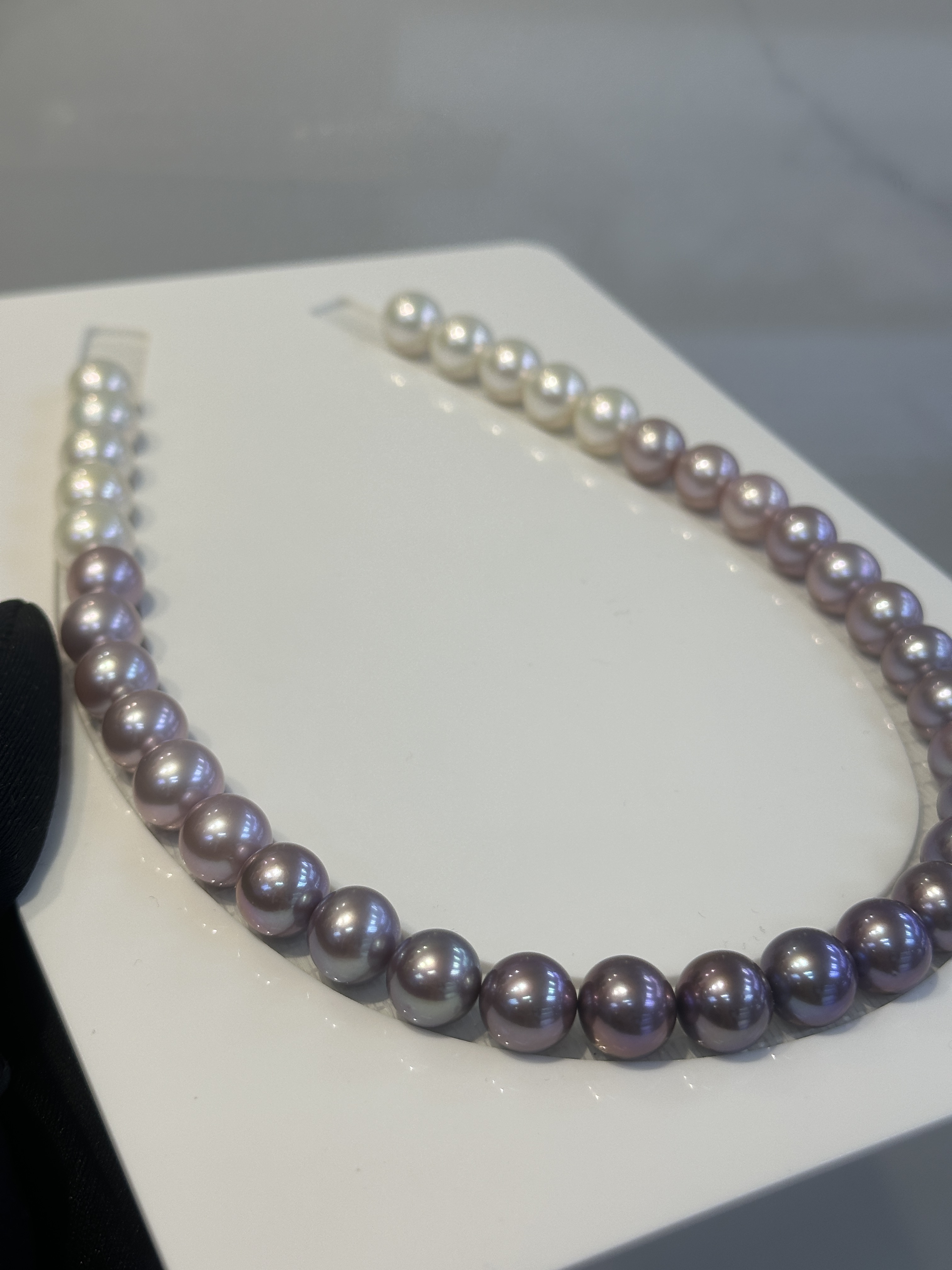 5A Gradient color Purple Freshwater Pearl strand 11~12mm