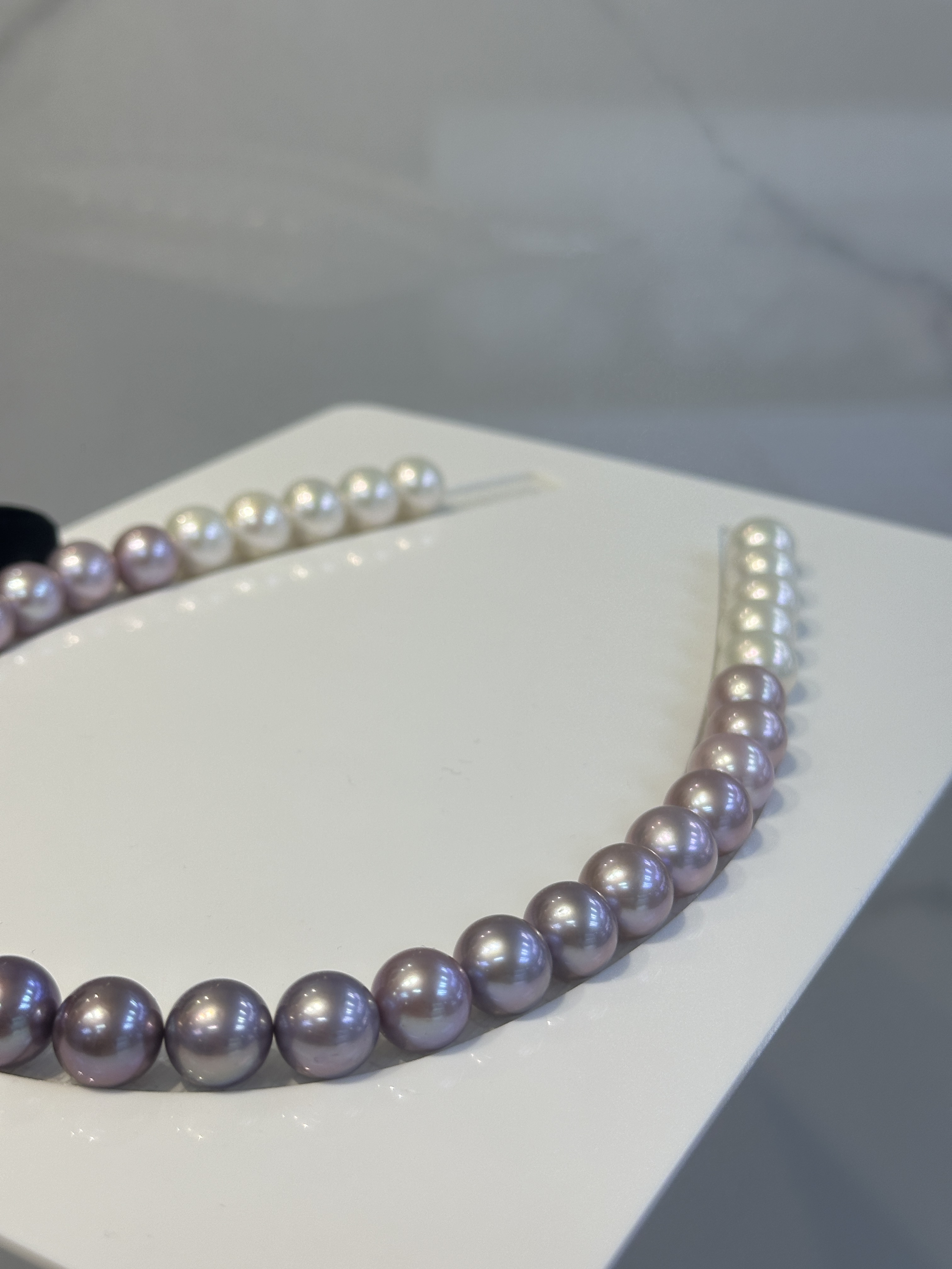 5A Gradient color Purple Freshwater Pearl strand 11~12mm