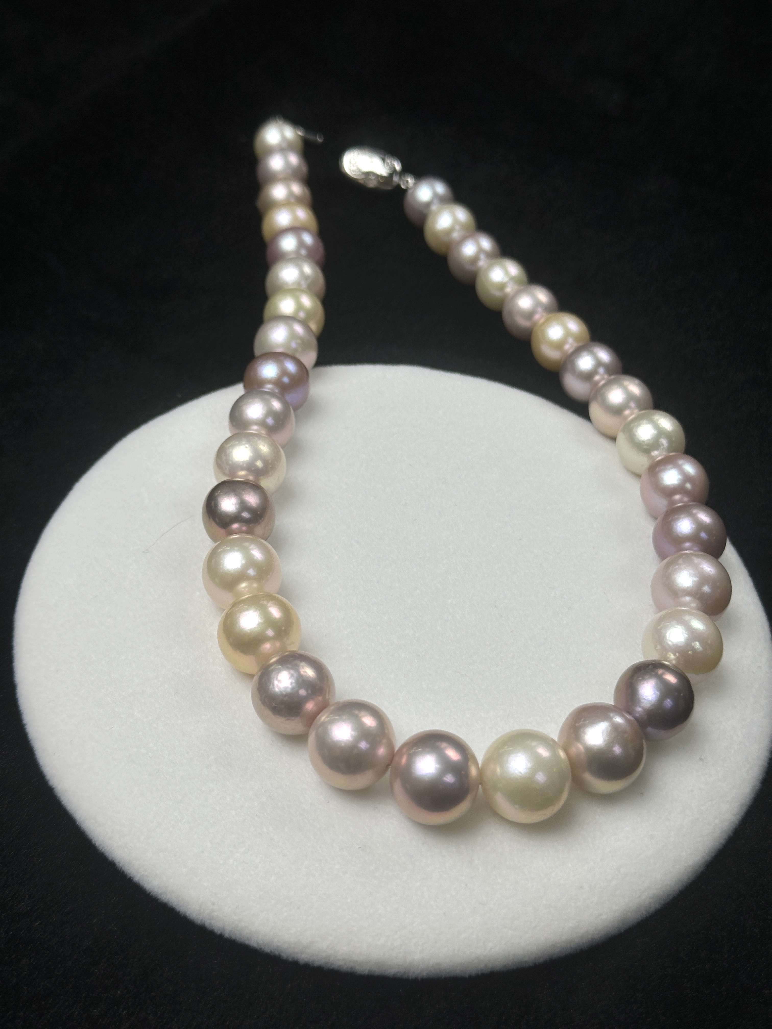 5A Multi color Purple Freshwater Pearl strand 13~14mm