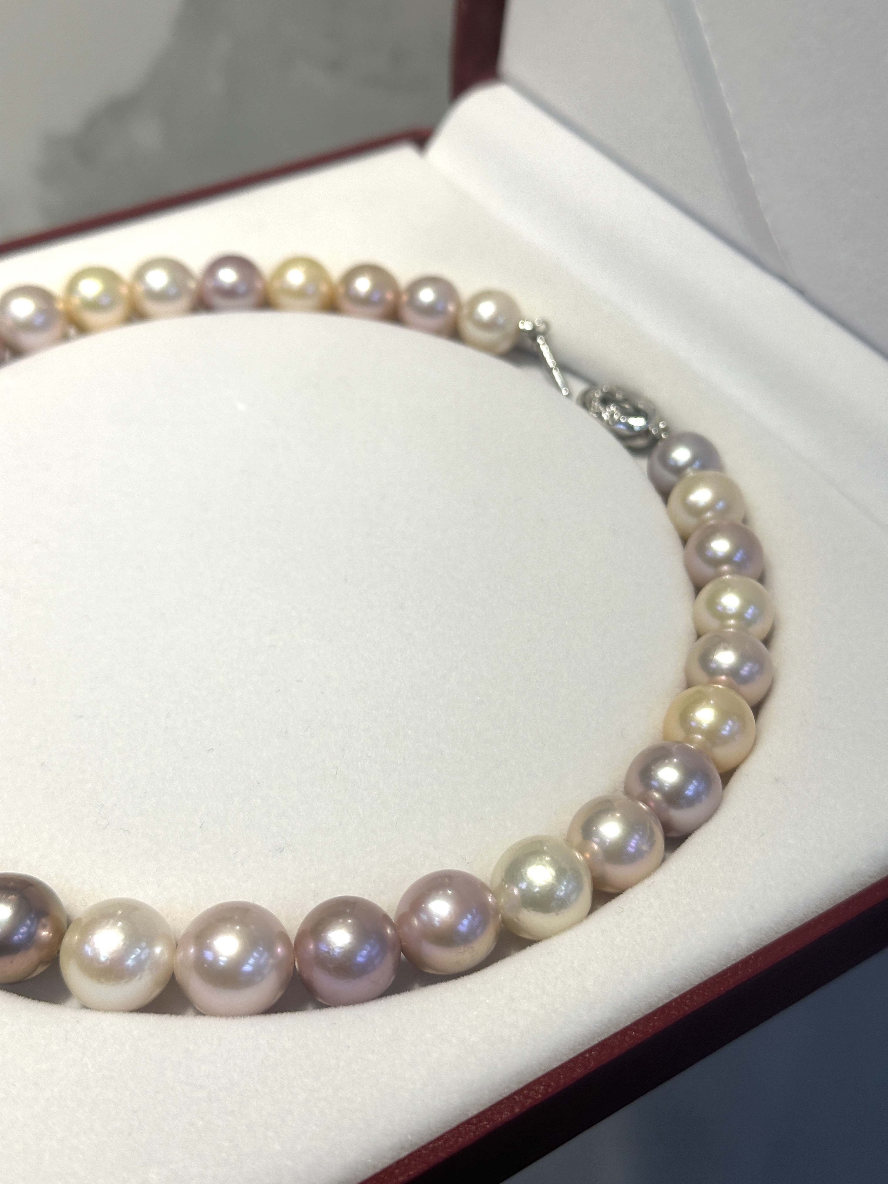 5A Multi color Purple Freshwater Pearl strand 13~14mm