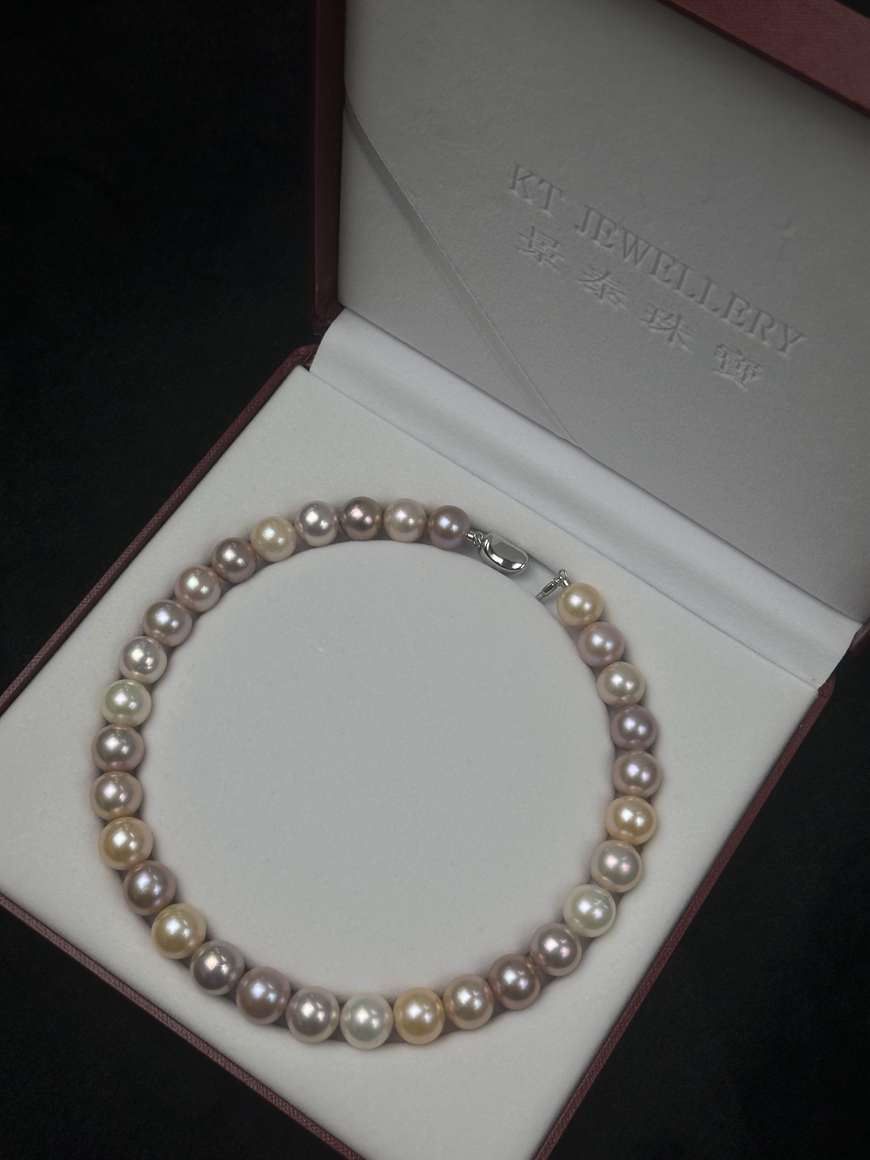 5A Multi color Purple Freshwater Pearl strand 13~14mm