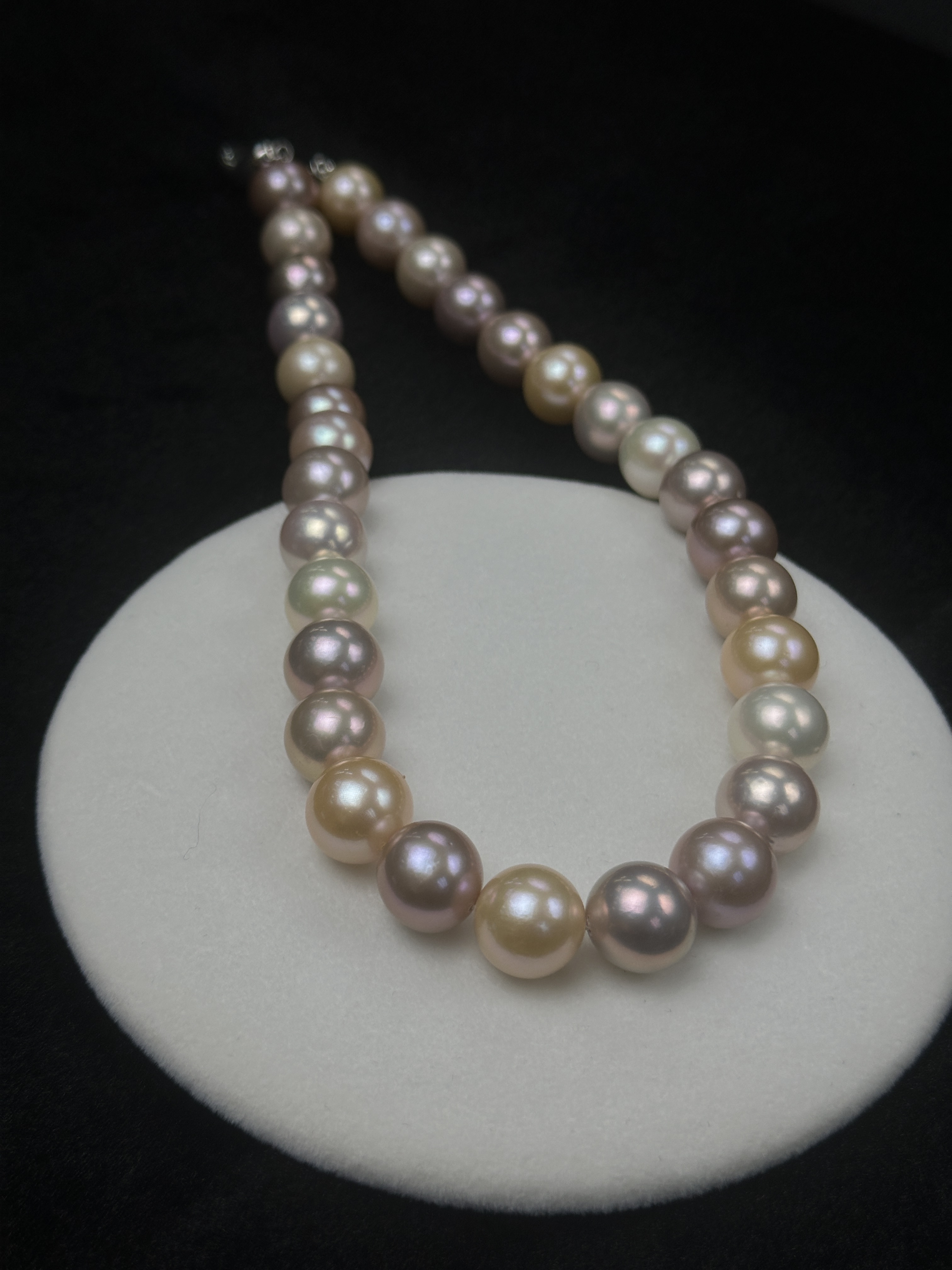 5A Multi color Purple Freshwater Pearl strand 13~14mm