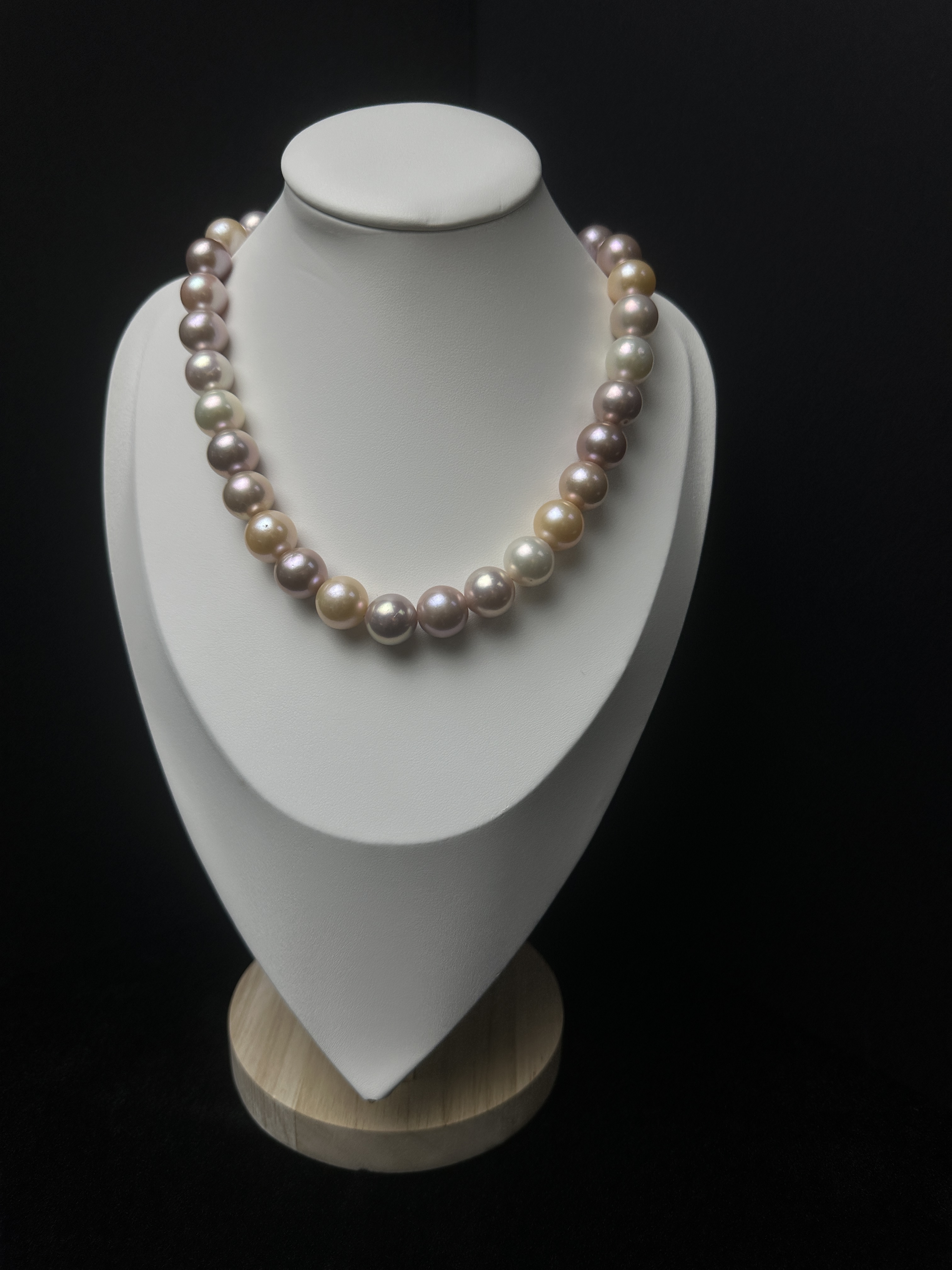 5A Multi color Purple Freshwater Pearl strand 13~14mm