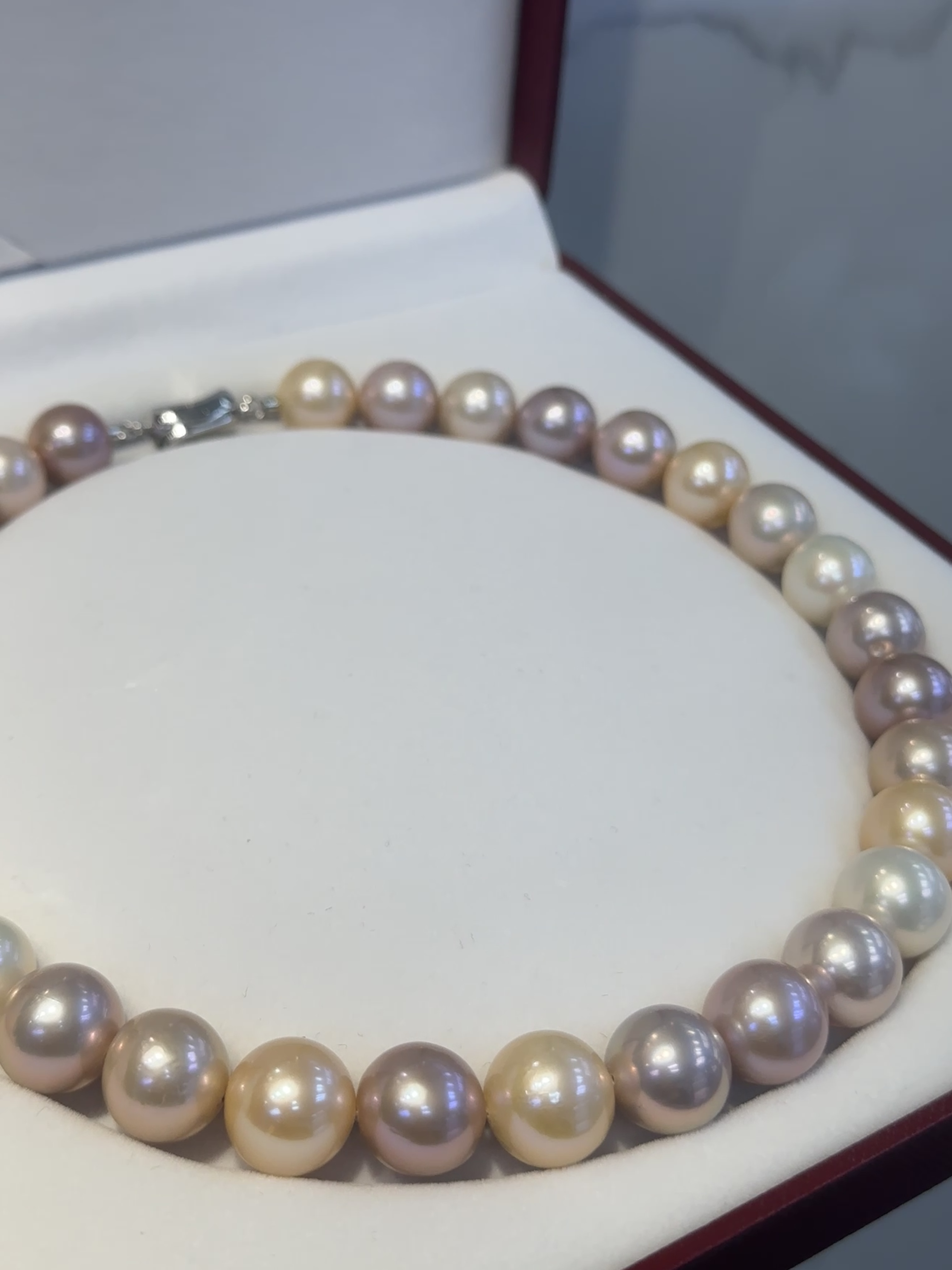 5A Multi color Purple Freshwater Pearl strand 13~14mm