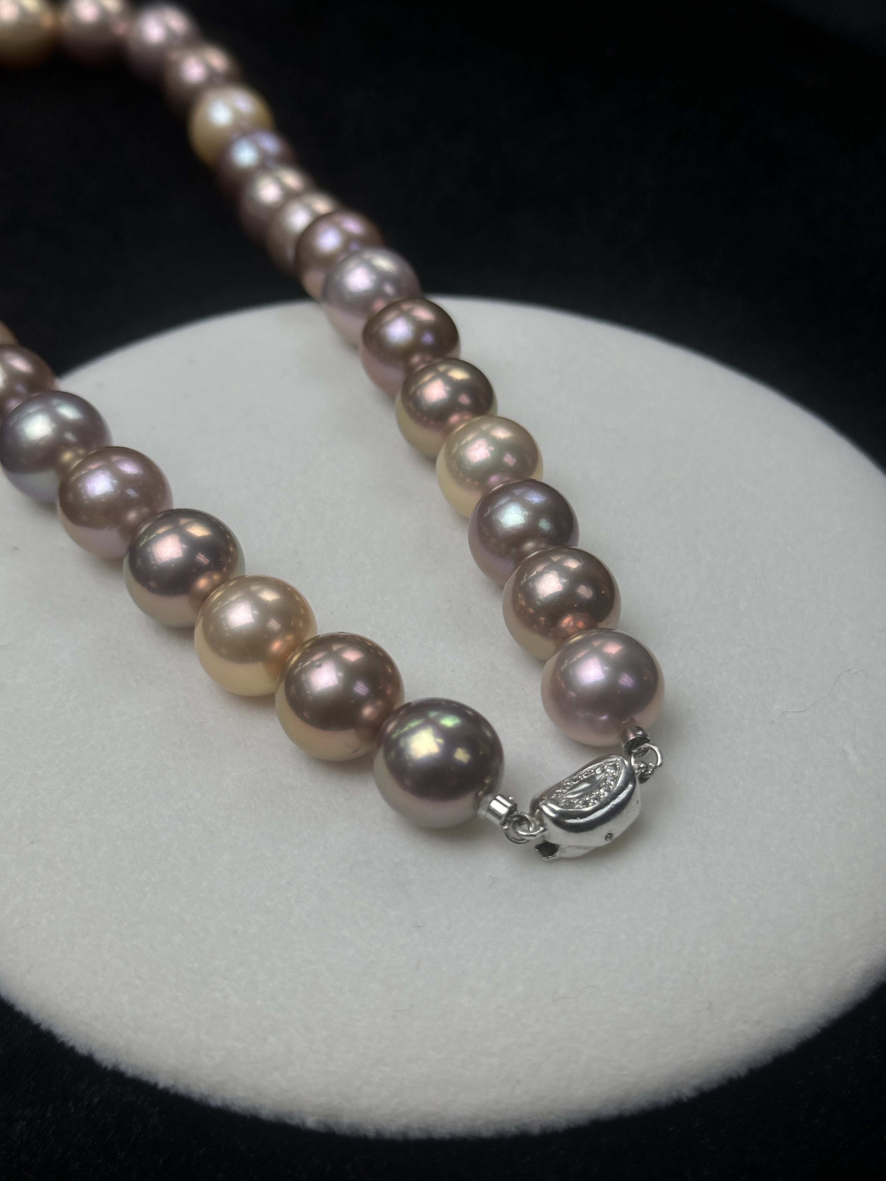 5A Multi color Purple Freshwater Pearl strand 13~14mm