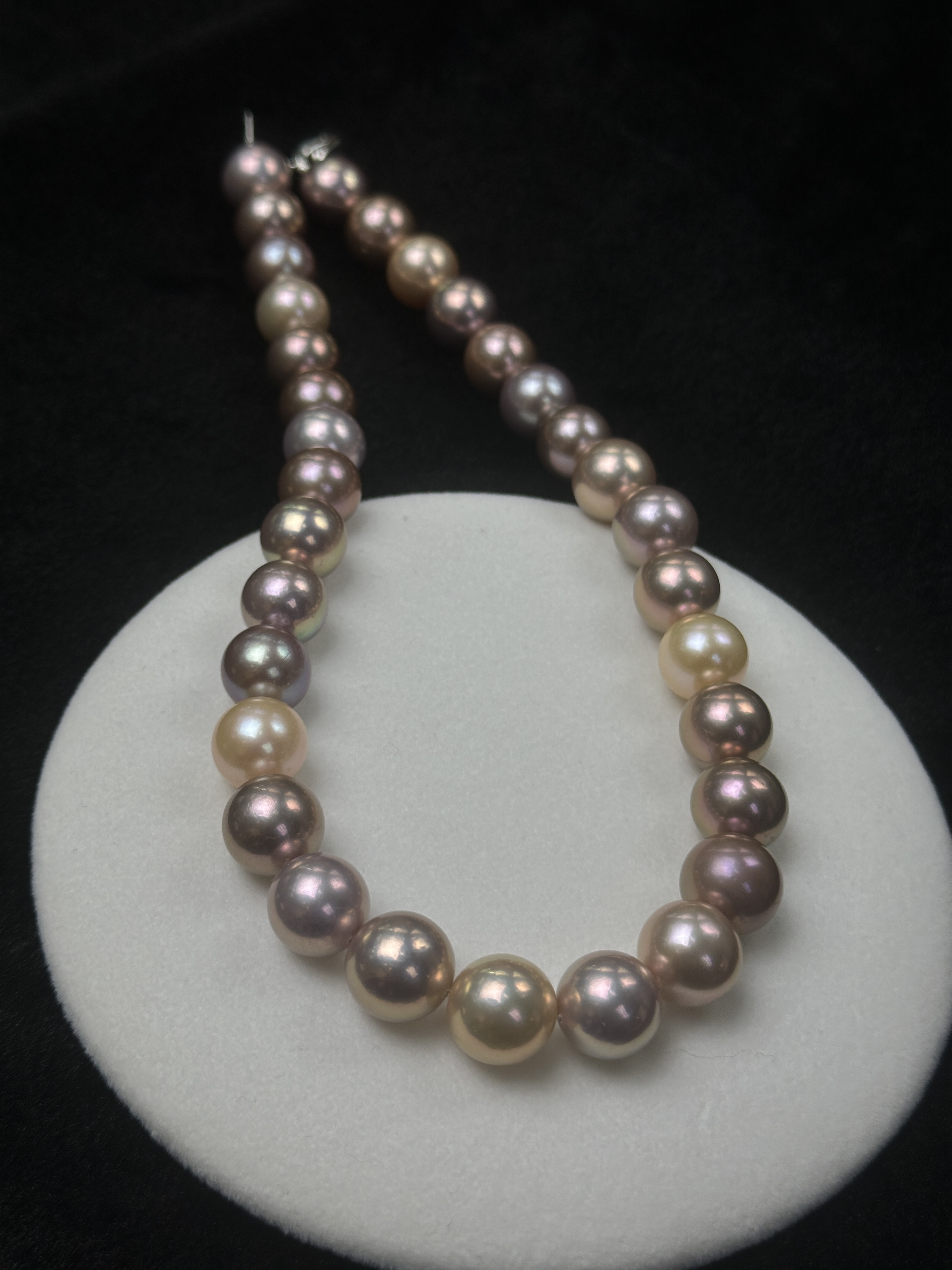 5A Multi color Purple Freshwater Pearl strand 13~14mm