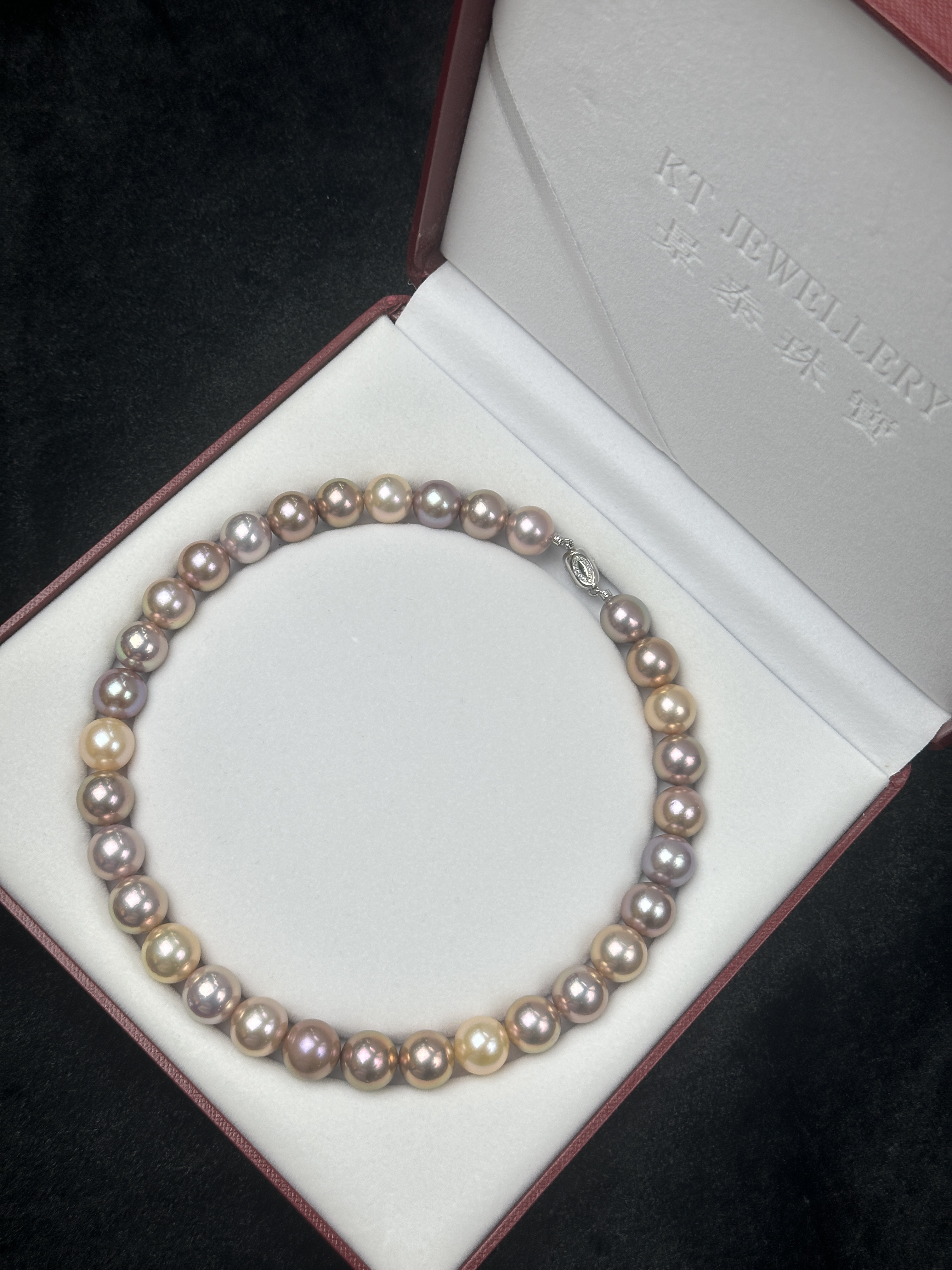 5A Multi color Purple Freshwater Pearl strand 13~14mm
