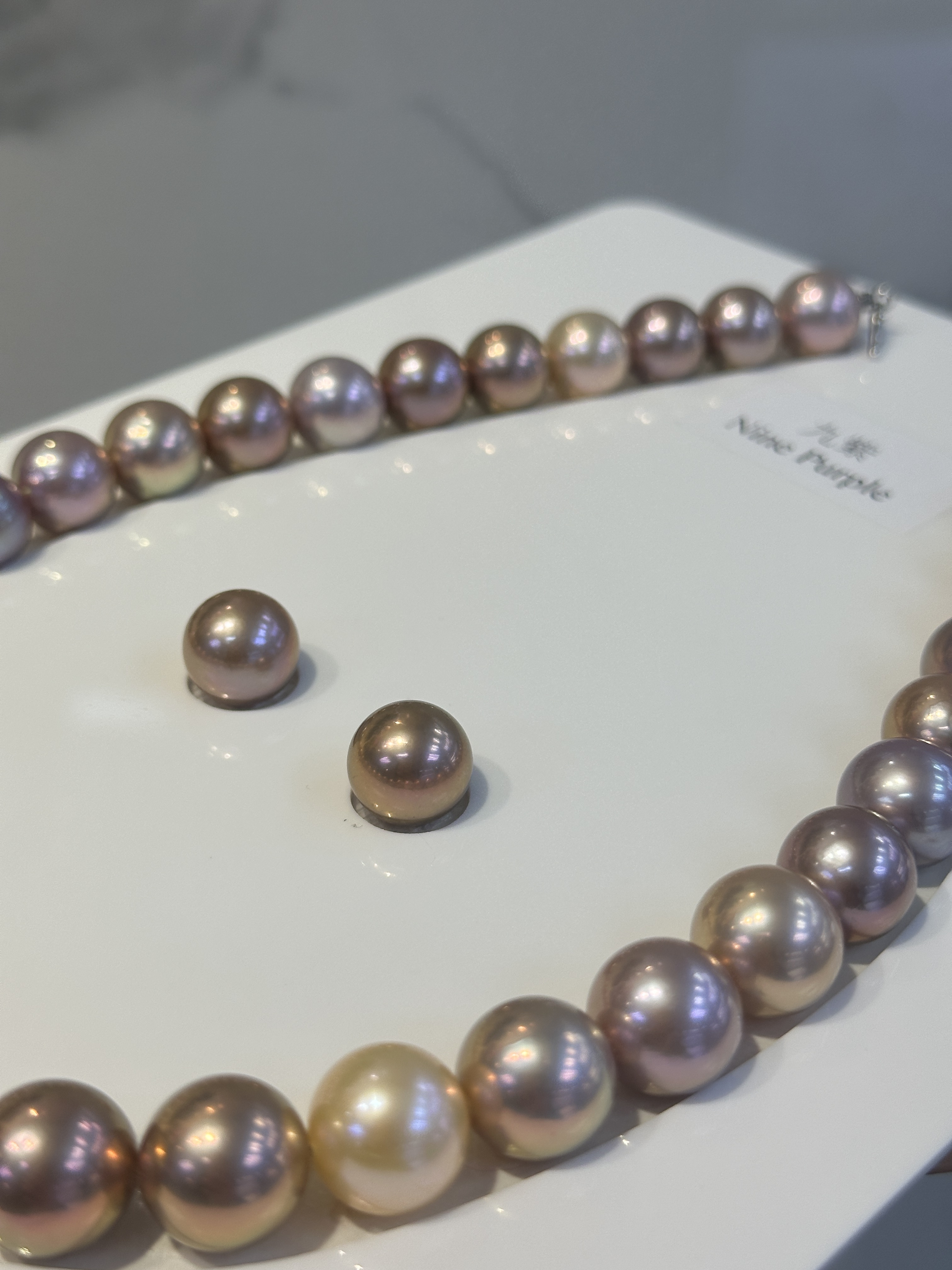 5A Multi color Purple Freshwater Pearl strand 13~14mm