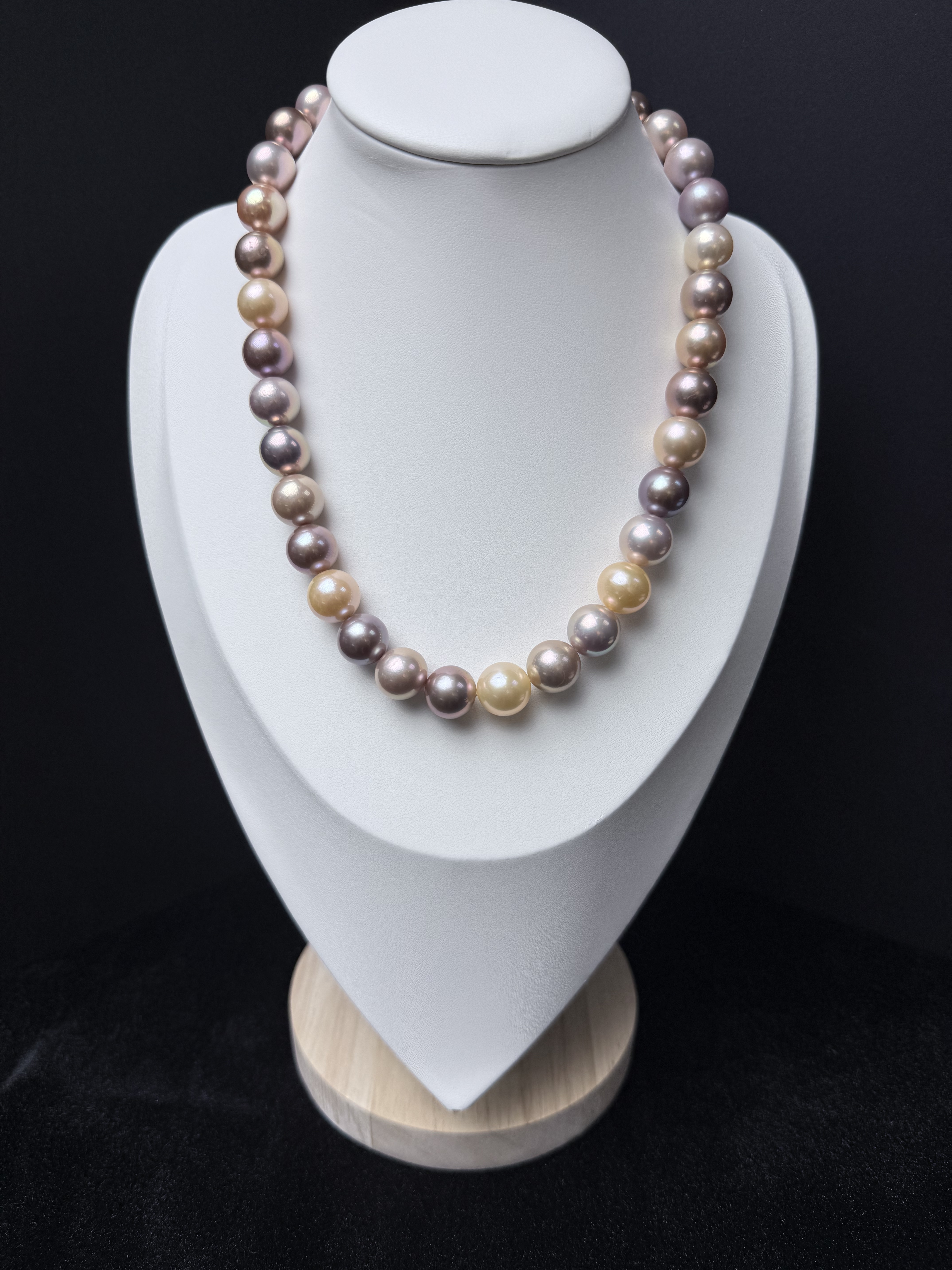 5A Multi color Purple Freshwater Pearl strand 12~13mm