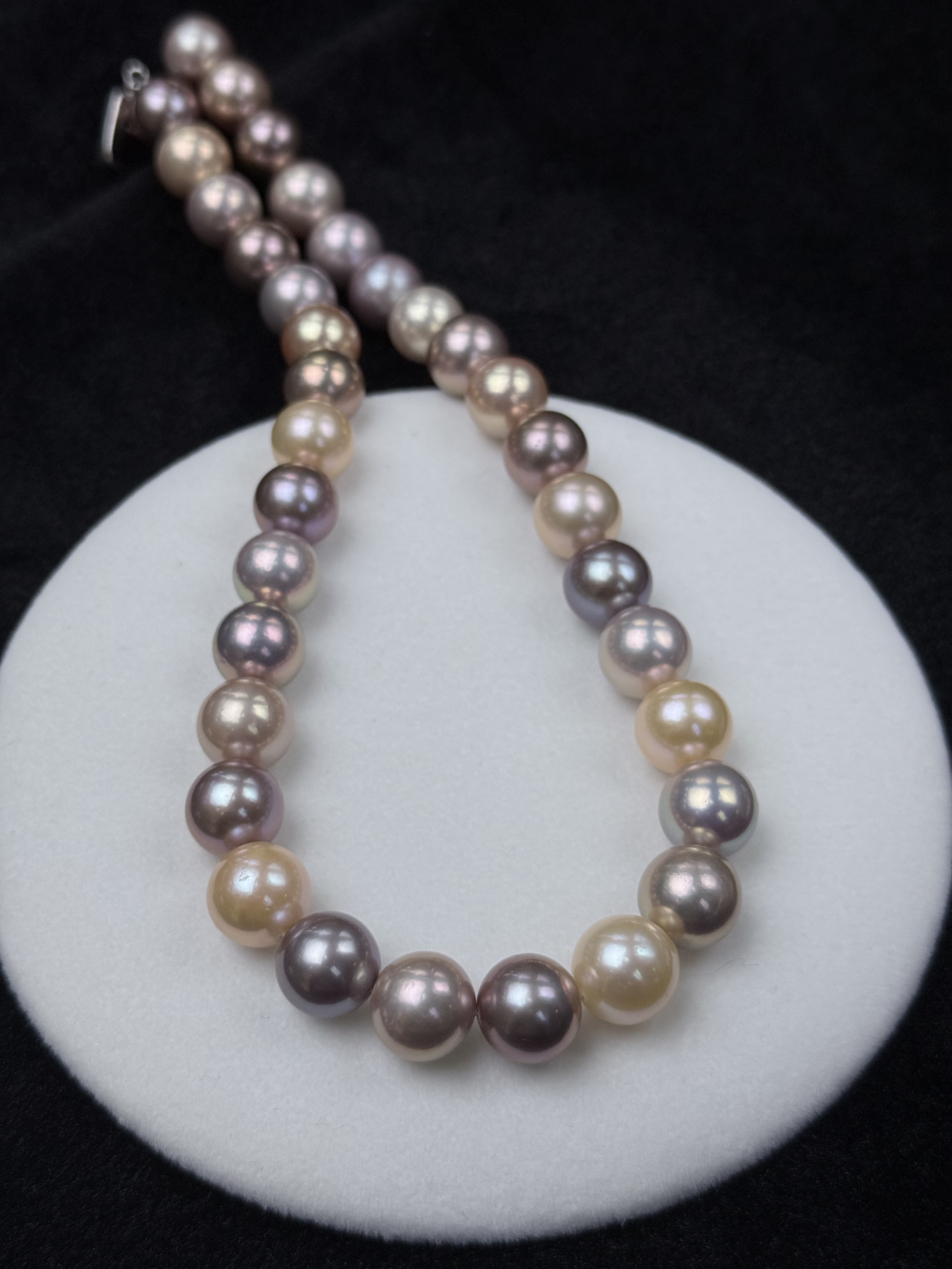 5A Multi color Purple Freshwater Pearl strand 12~13mm