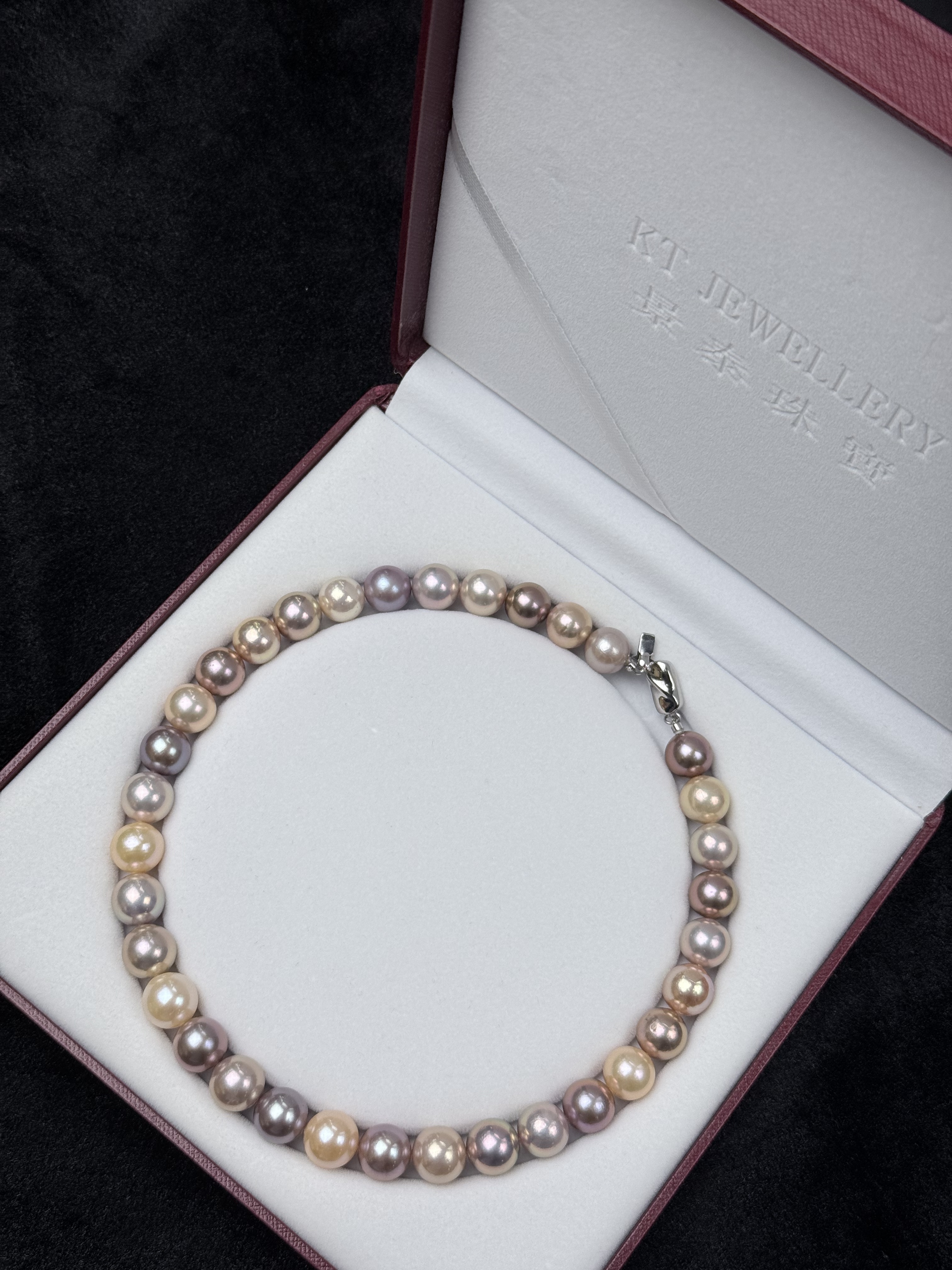 5A Multi color Purple Freshwater Pearl strand 12~13mm