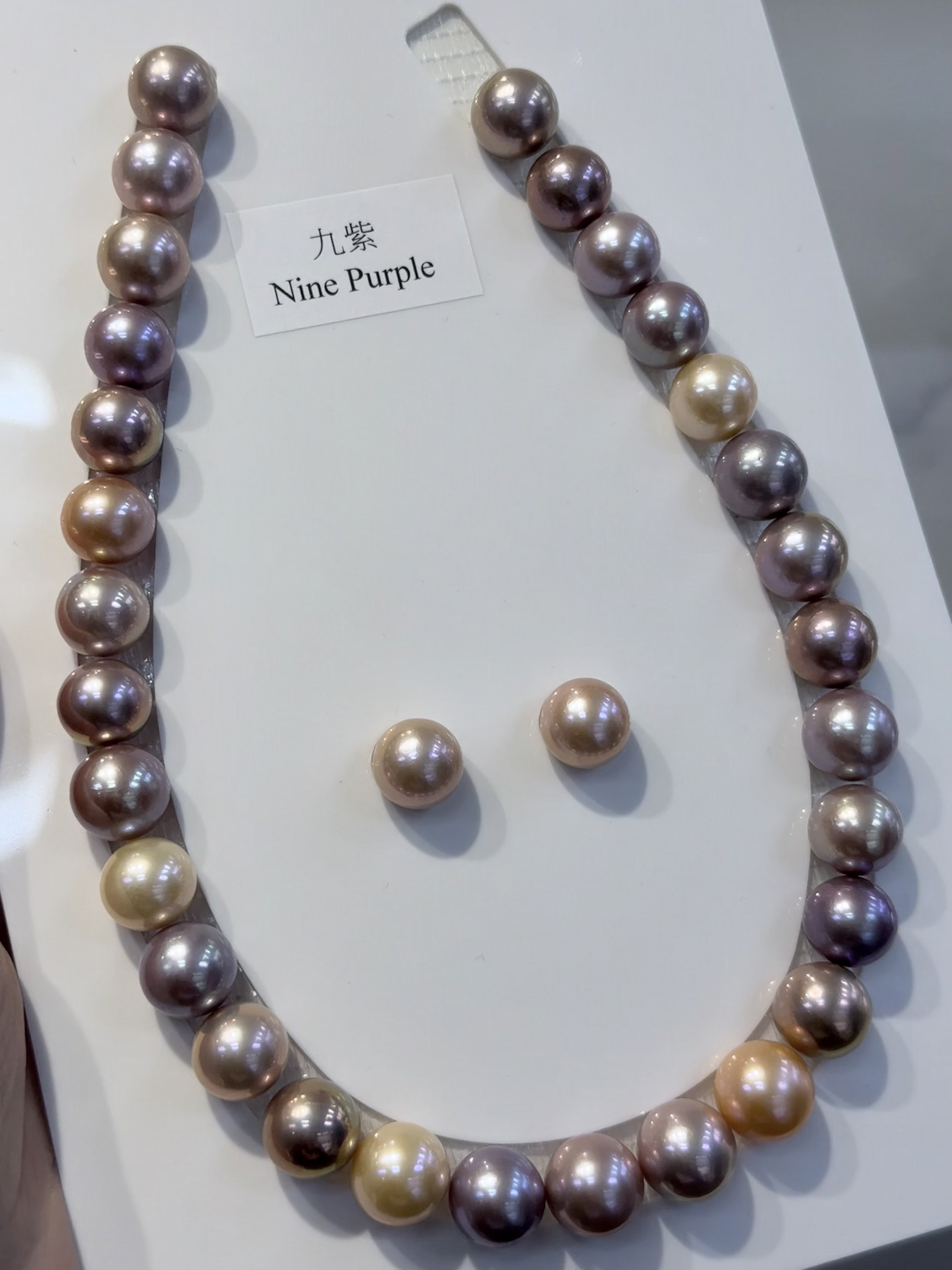 5A Multi color Purple Freshwater Pearl strand 14~15mm