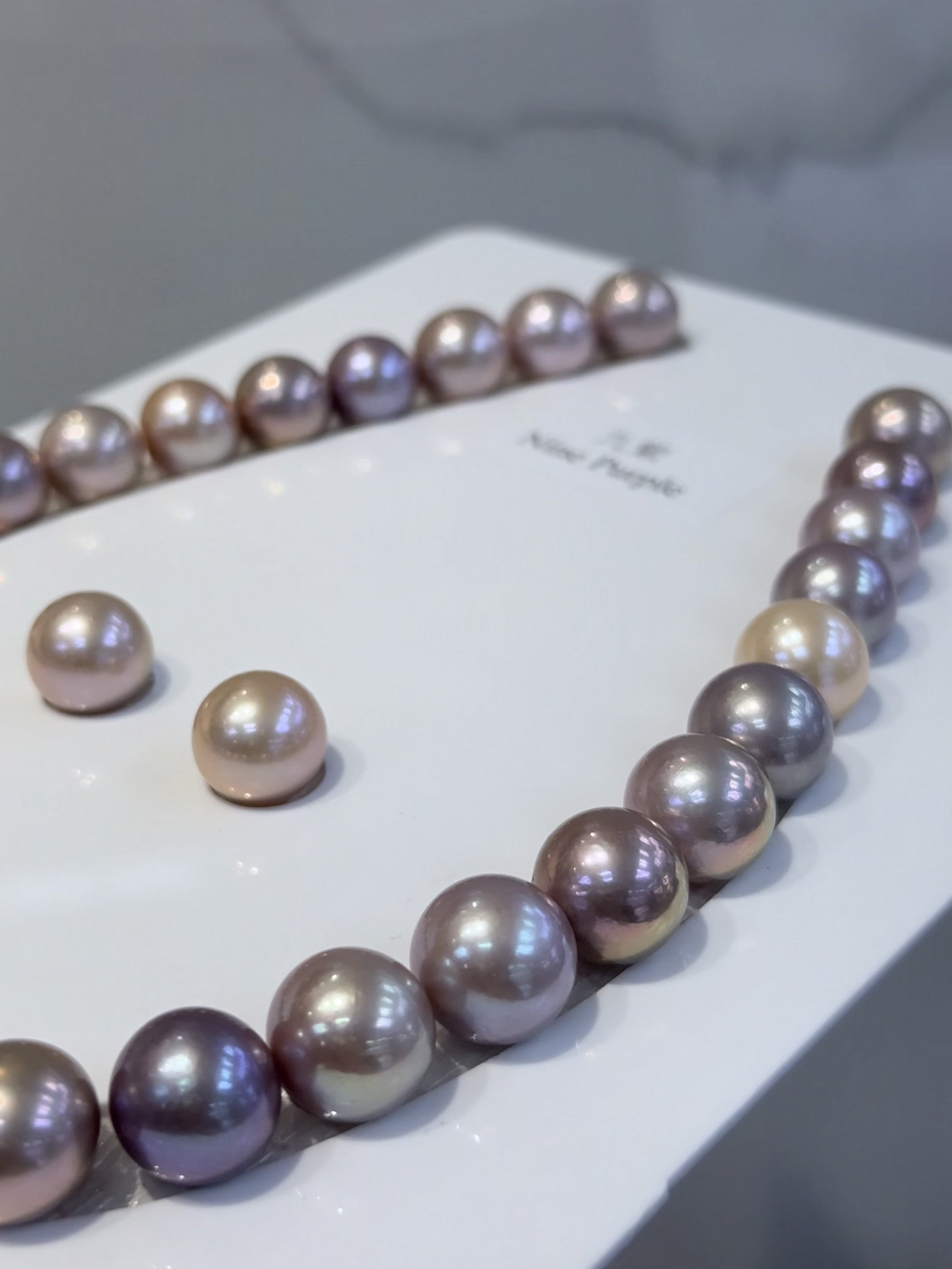 5A Multi color Purple Freshwater Pearl strand 14~15mm