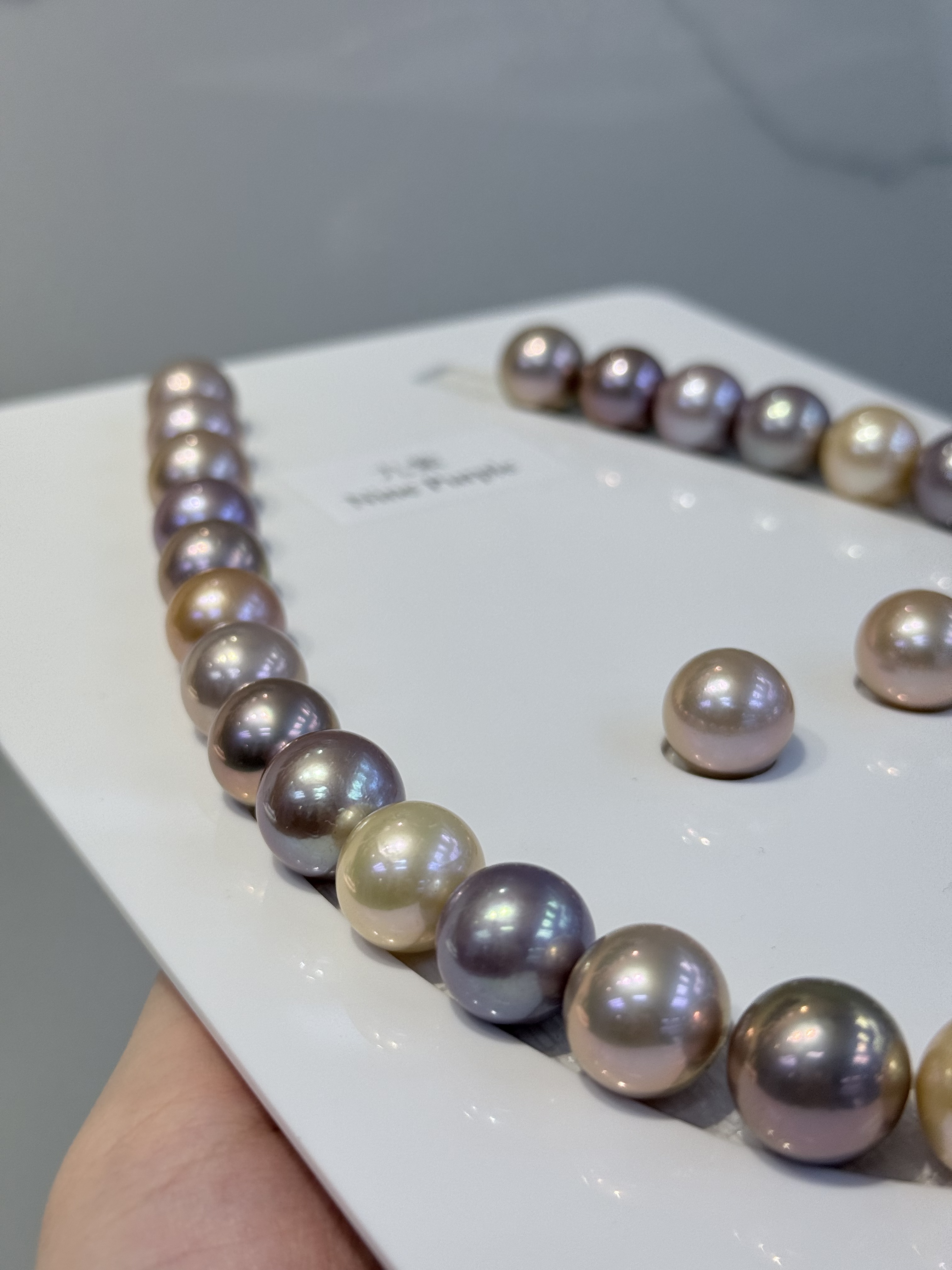 5A Multi color Purple Freshwater Pearl strand 14~15mm