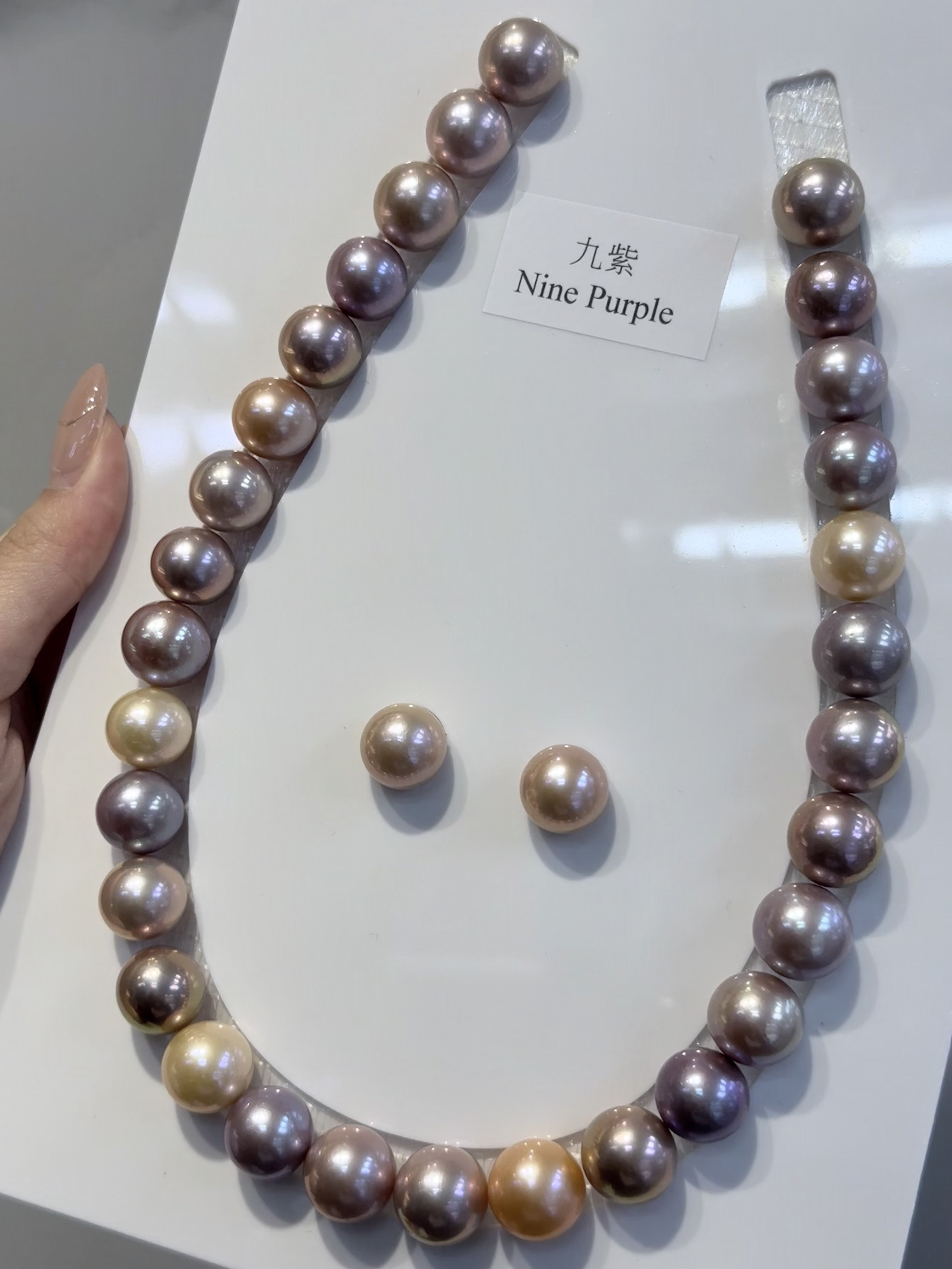 5A Multi color Purple Freshwater Pearl strand 14~15mm