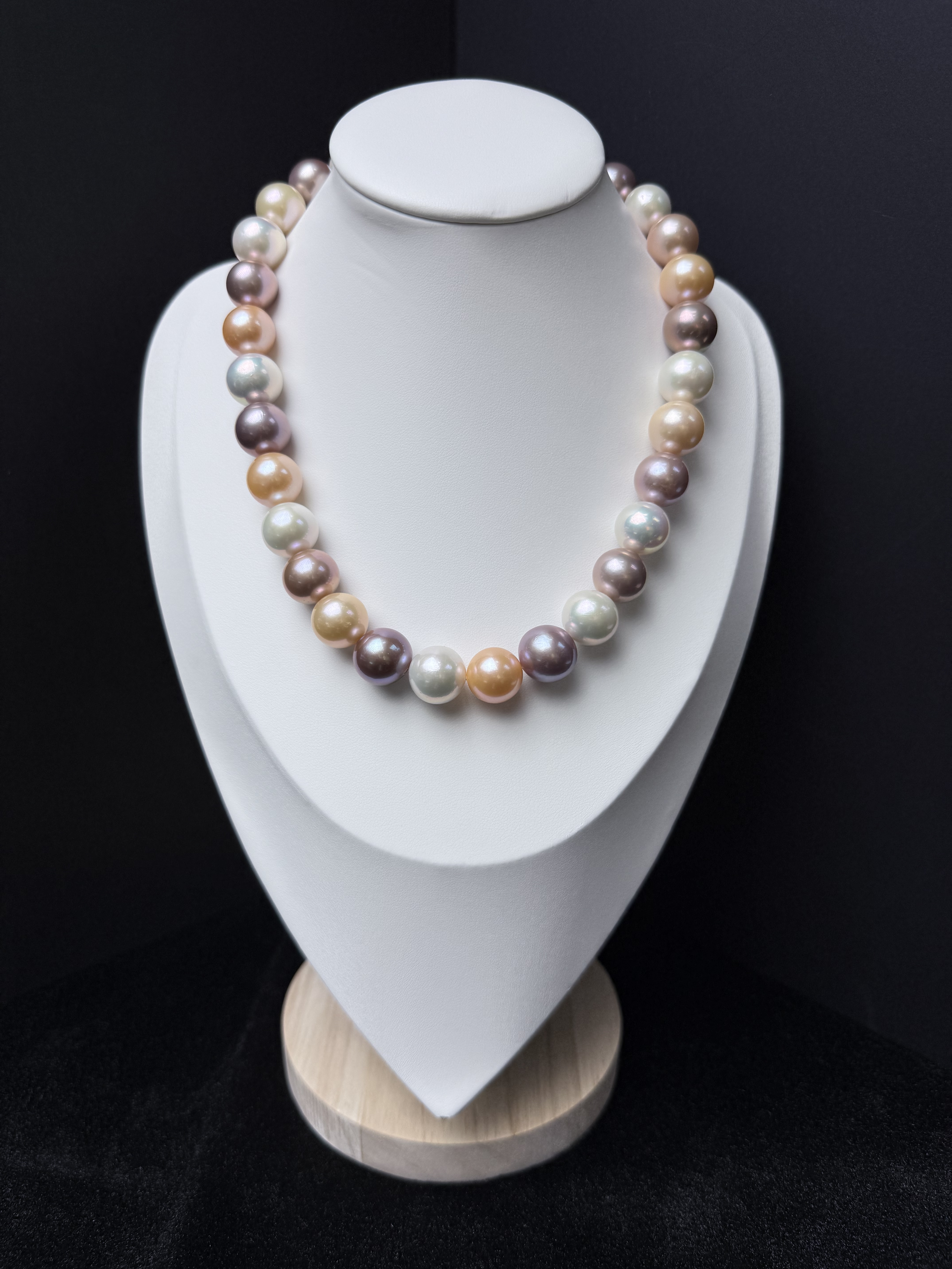 5A Multi color Purple Freshwater Pearl strand 14~15mm