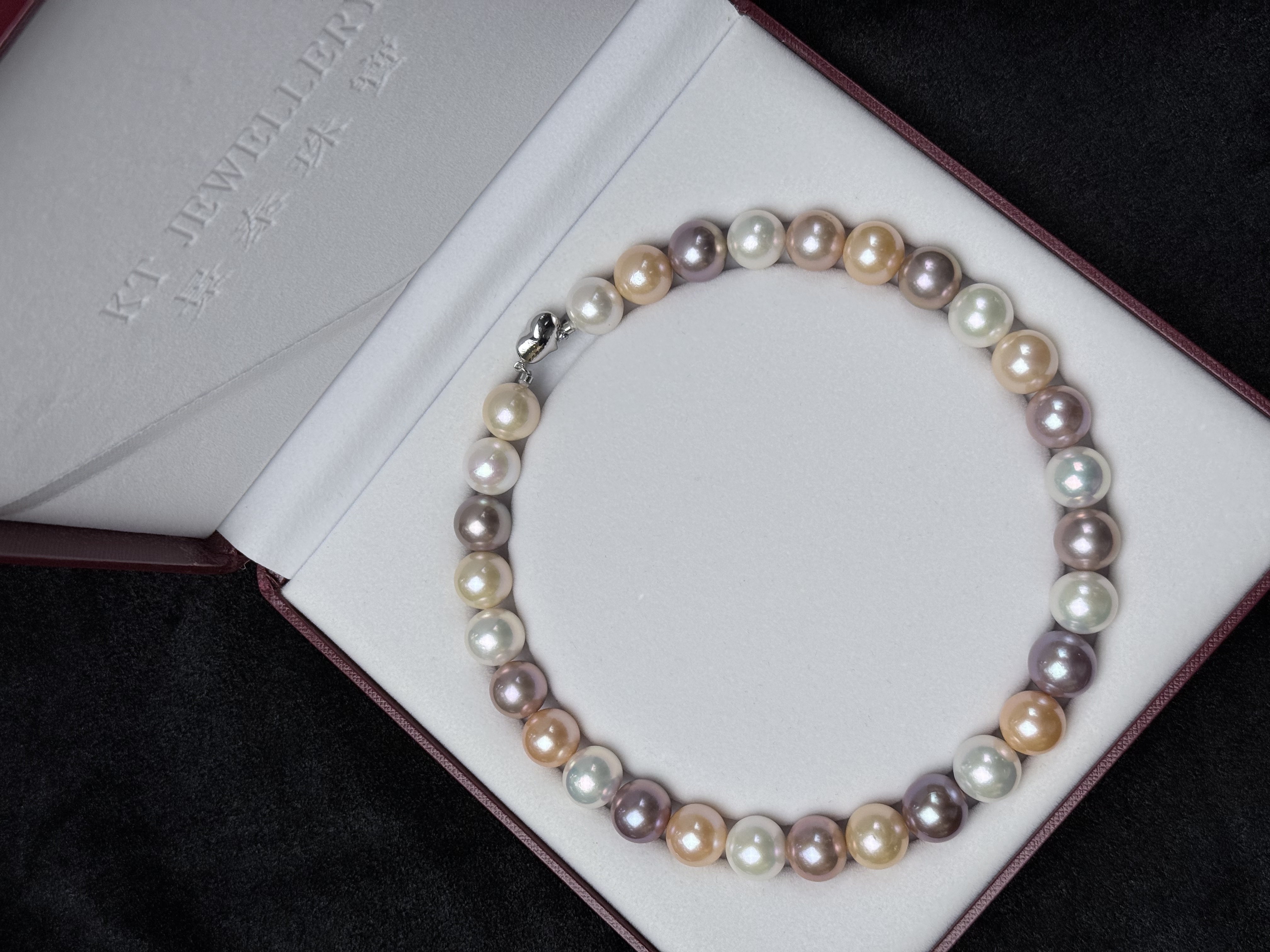 5A Multi color Purple Freshwater Pearl strand 14~15mm