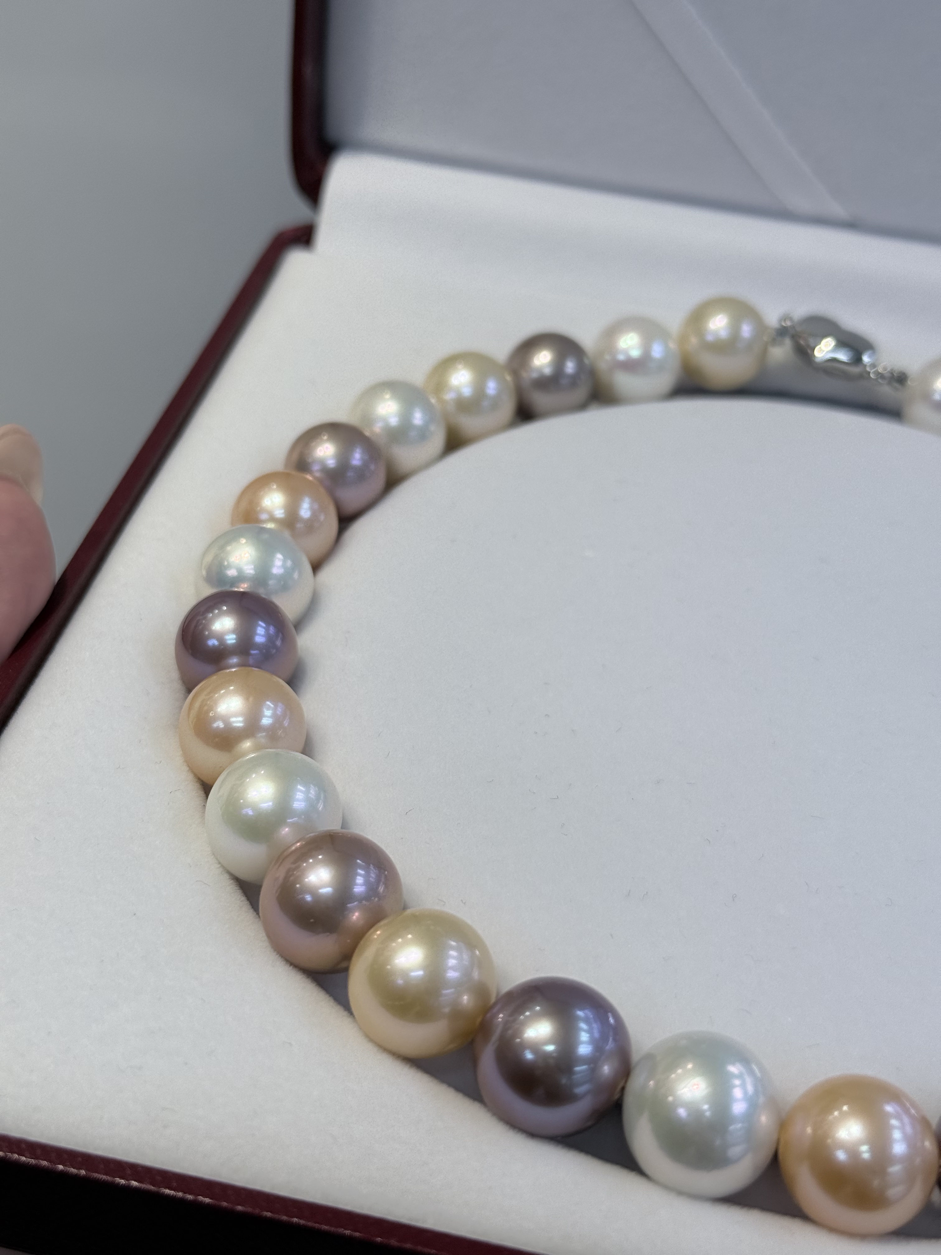 5A Multi color Purple Freshwater Pearl strand 14~15mm