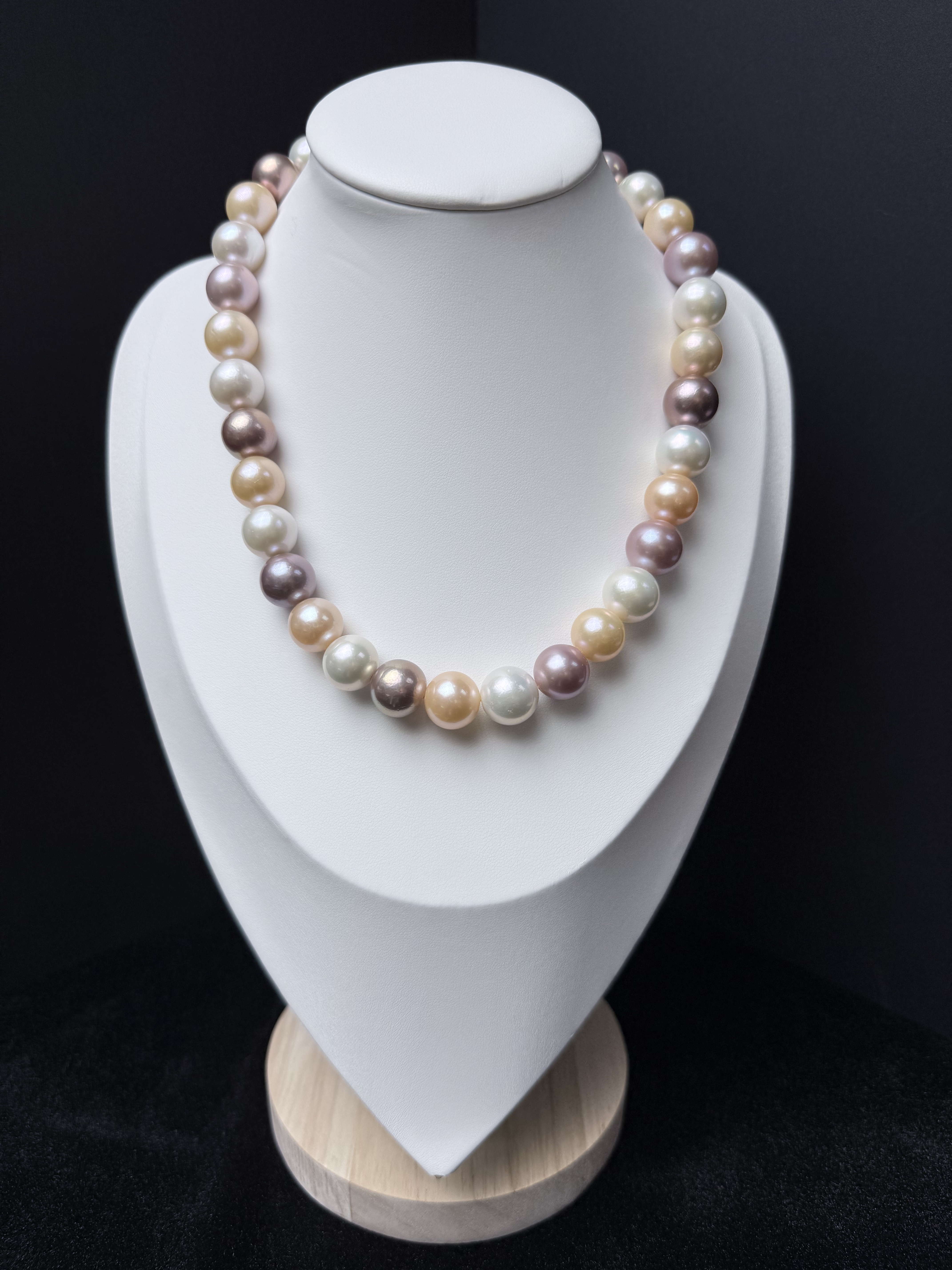 5A Multi color Purple Freshwater Pearl strand 13~14mm
