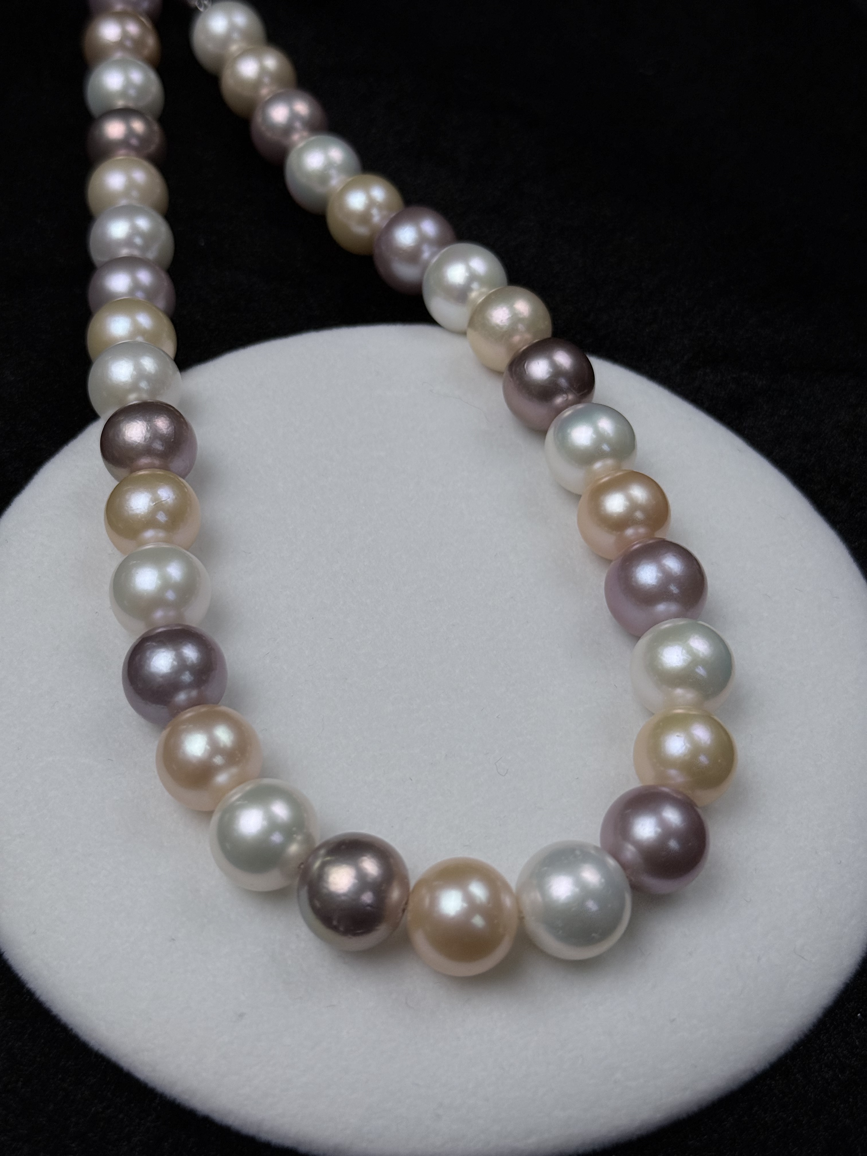 5A Multi color Purple Freshwater Pearl strand 13~14mm