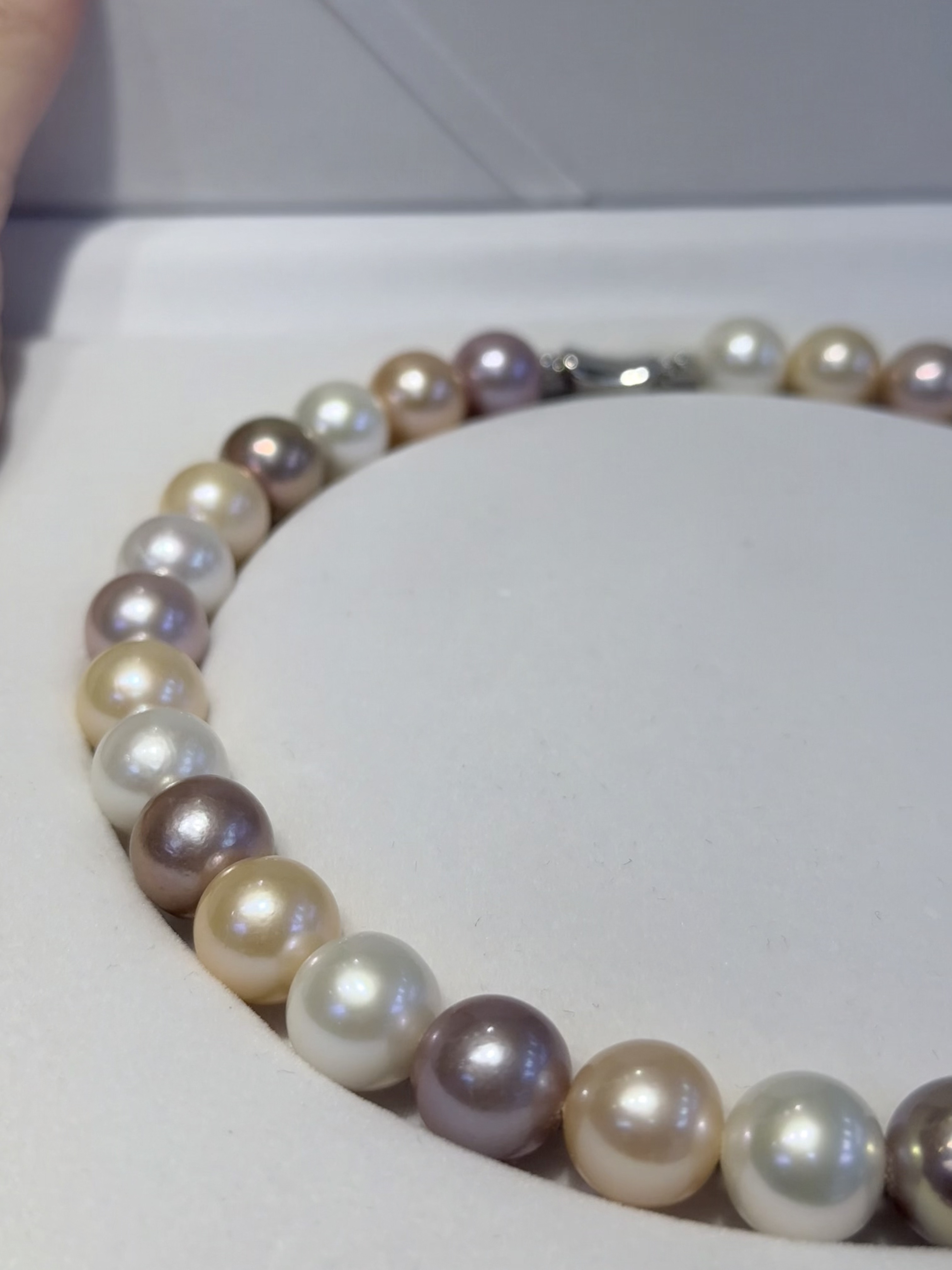 5A Multi color Purple Freshwater Pearl strand 13~14mm