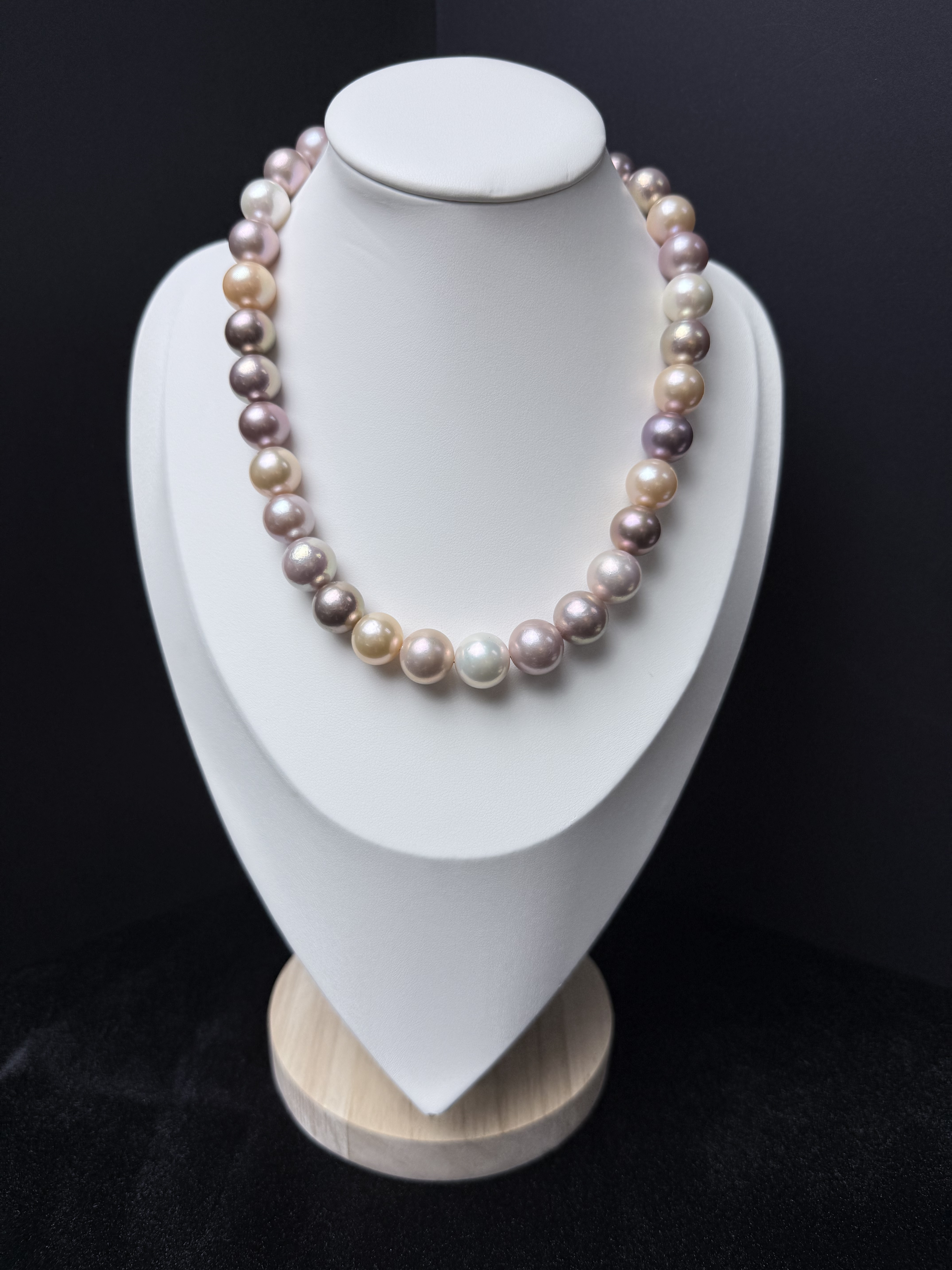 5A Multi color Purple Freshwater Pearl strand 13~14mm