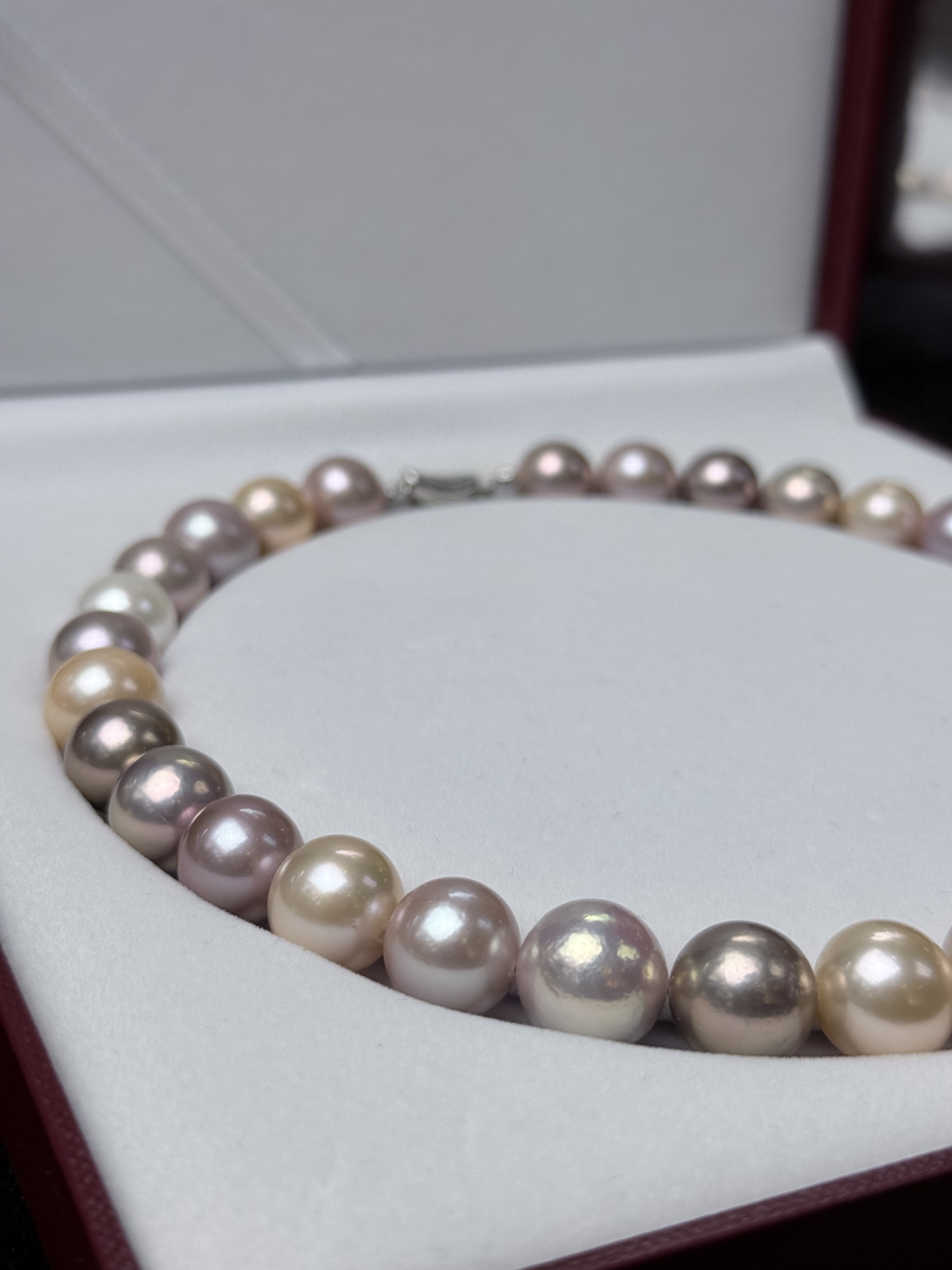 5A Multi color Purple Freshwater Pearl strand 13~14mm