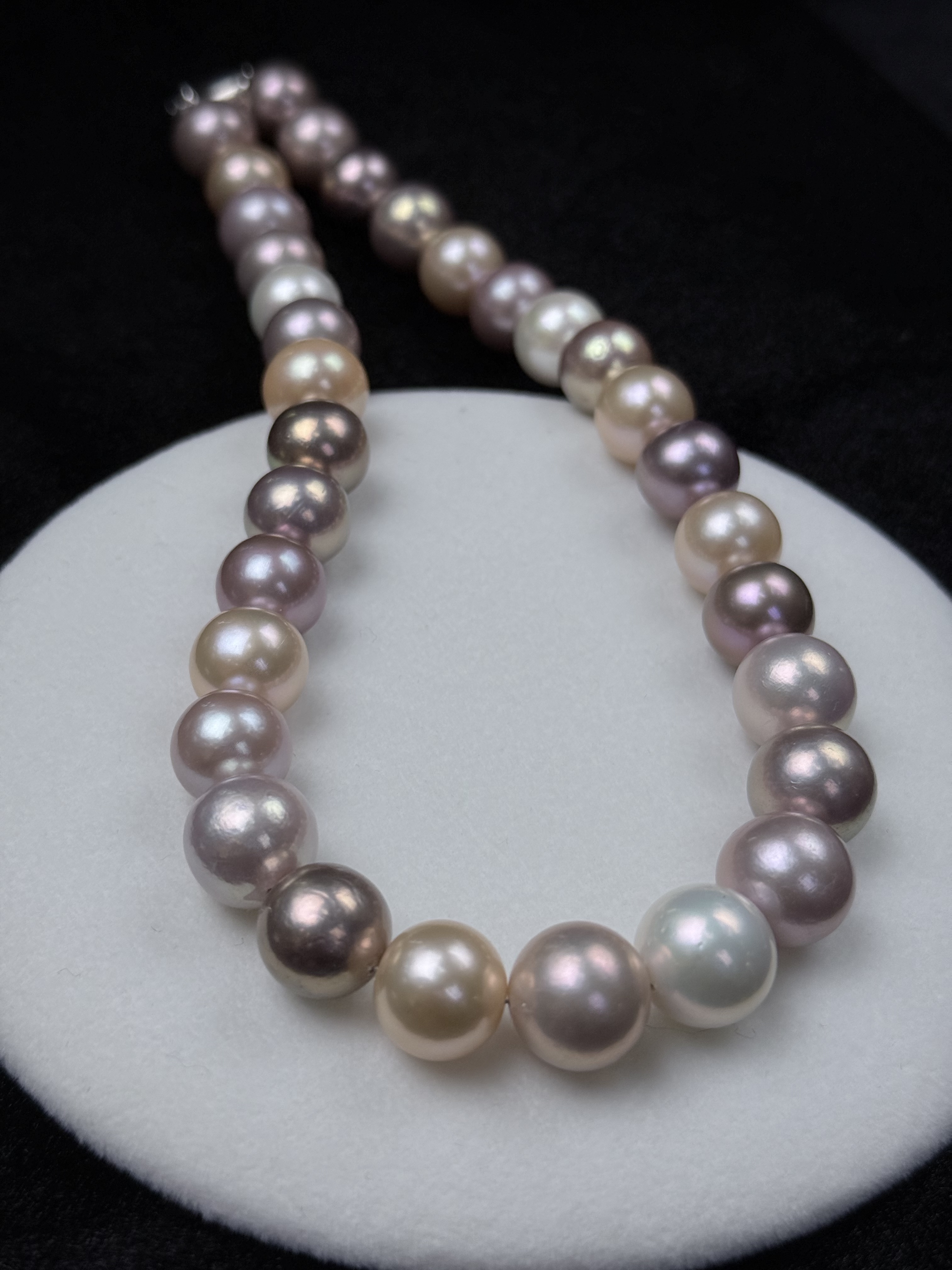 5A Multi color Purple Freshwater Pearl strand 13~14mm