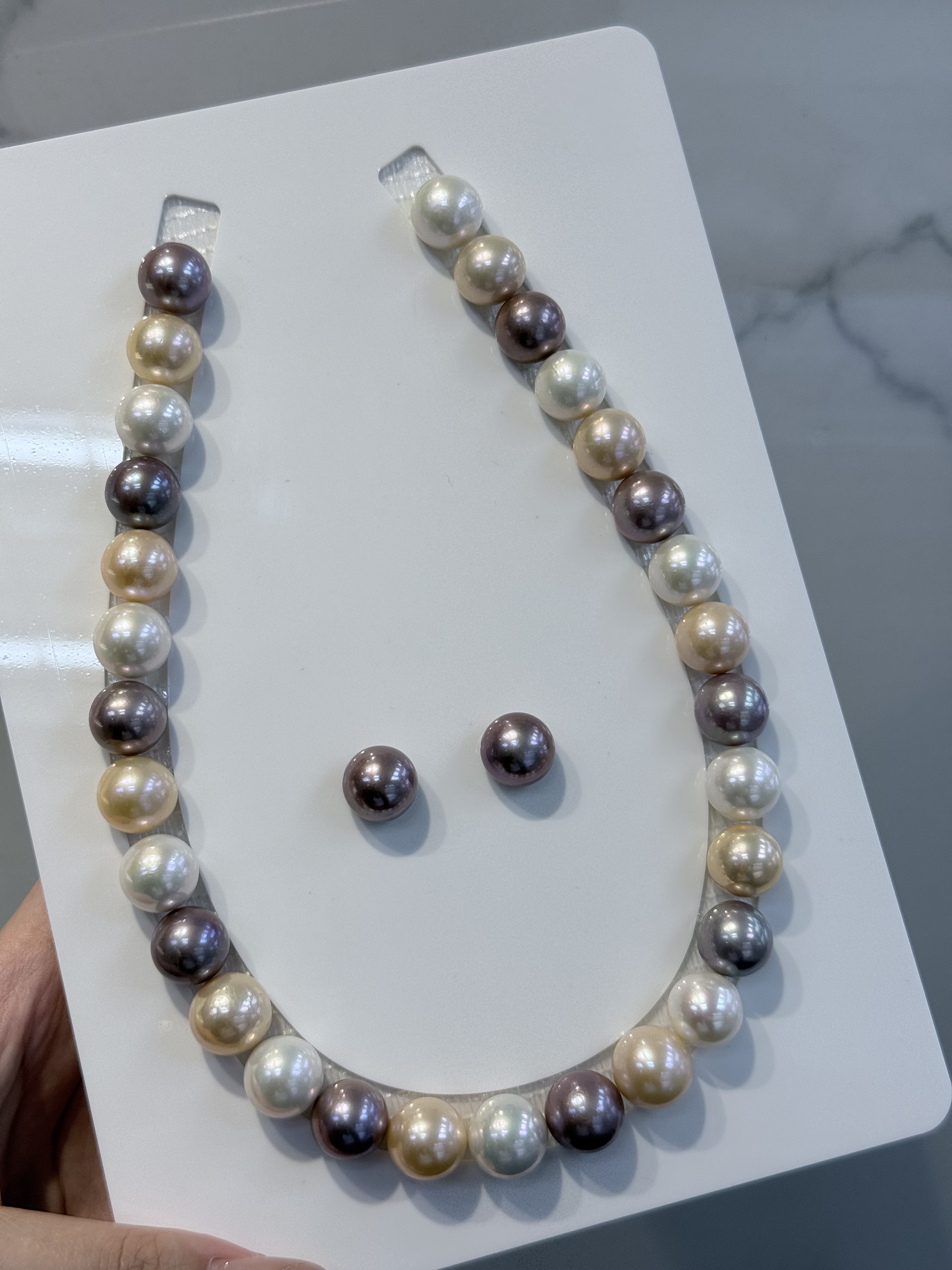 5A Multi color Purple Freshwater Pearl strand 14~15mm