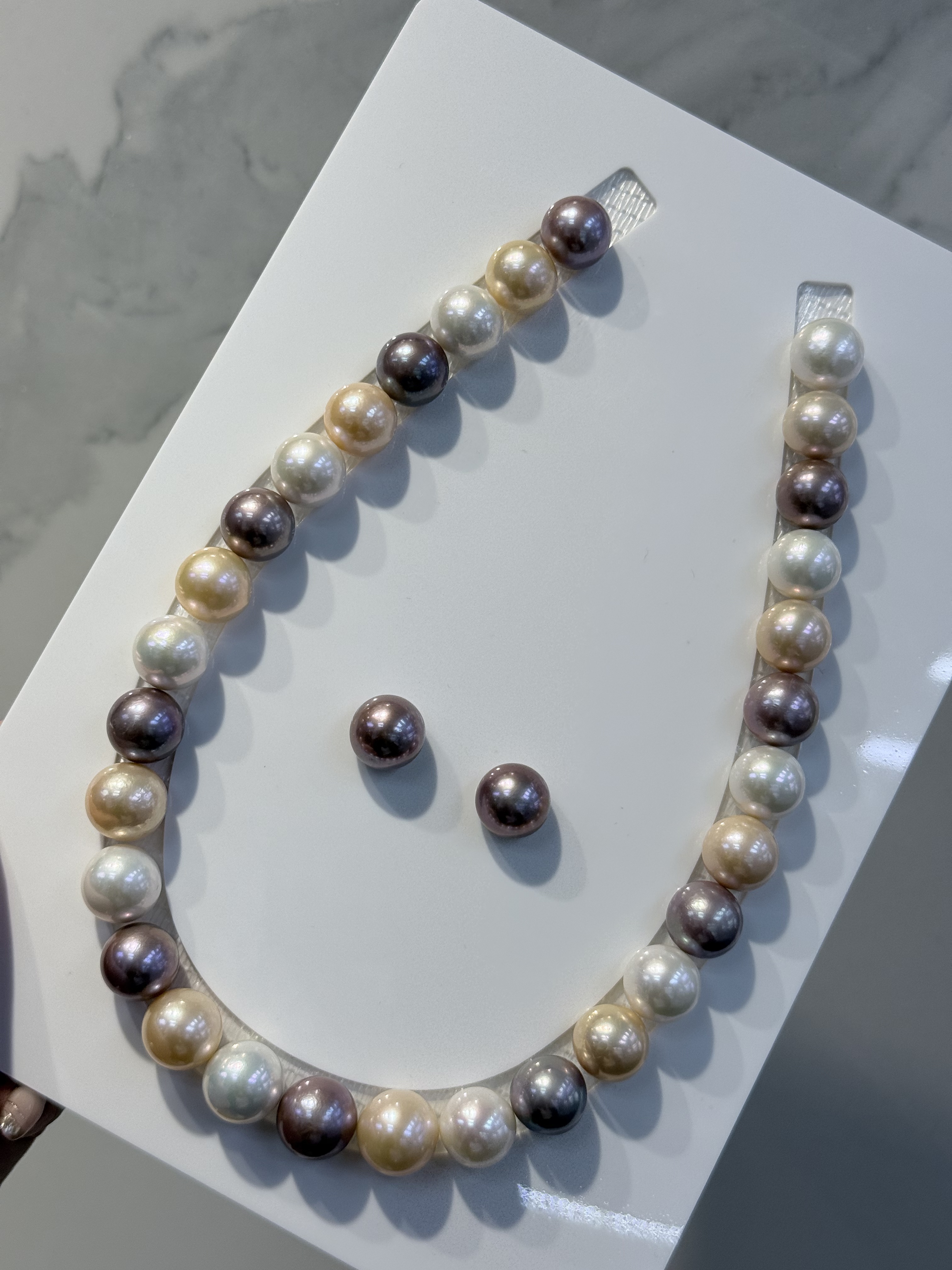 5A Multi color Purple Freshwater Pearl strand 14~15mm
