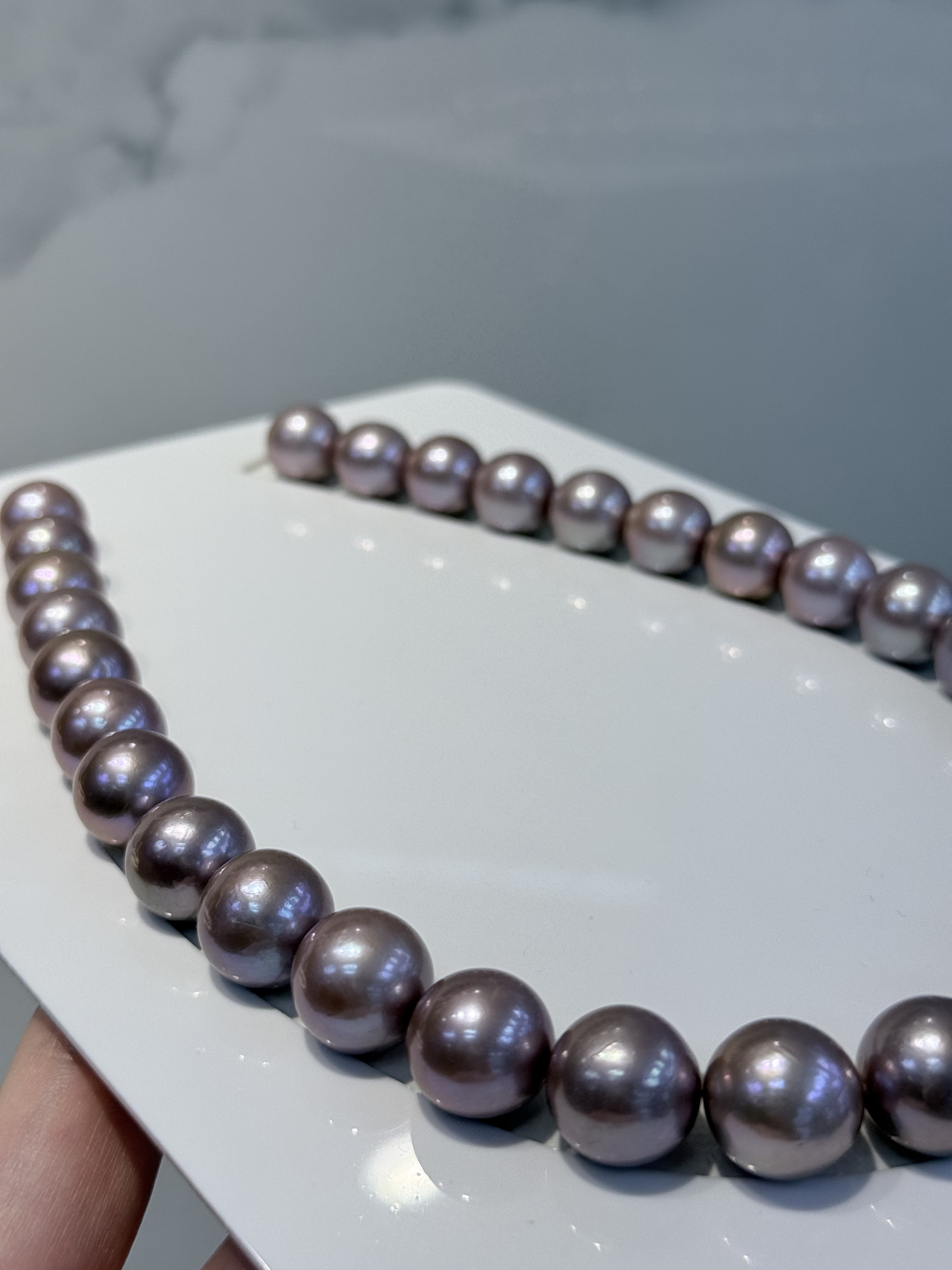 5A Natural Purple Pearl Strand 14~15mm