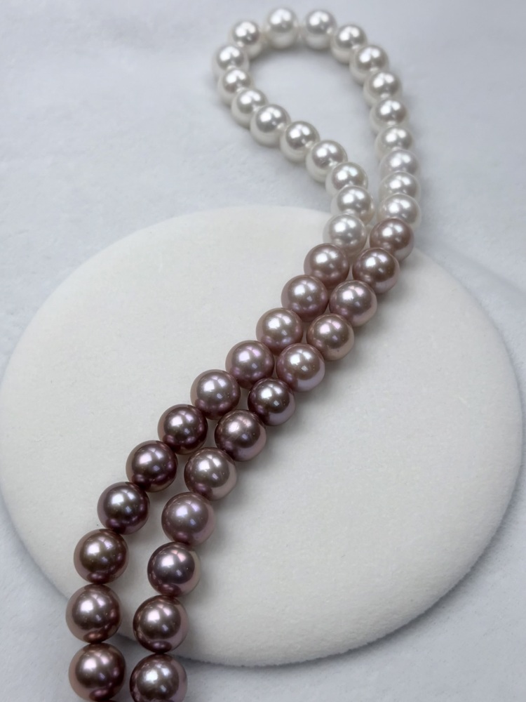 5A Gradient color Purple Freshwater Pearl strand 12~13mm