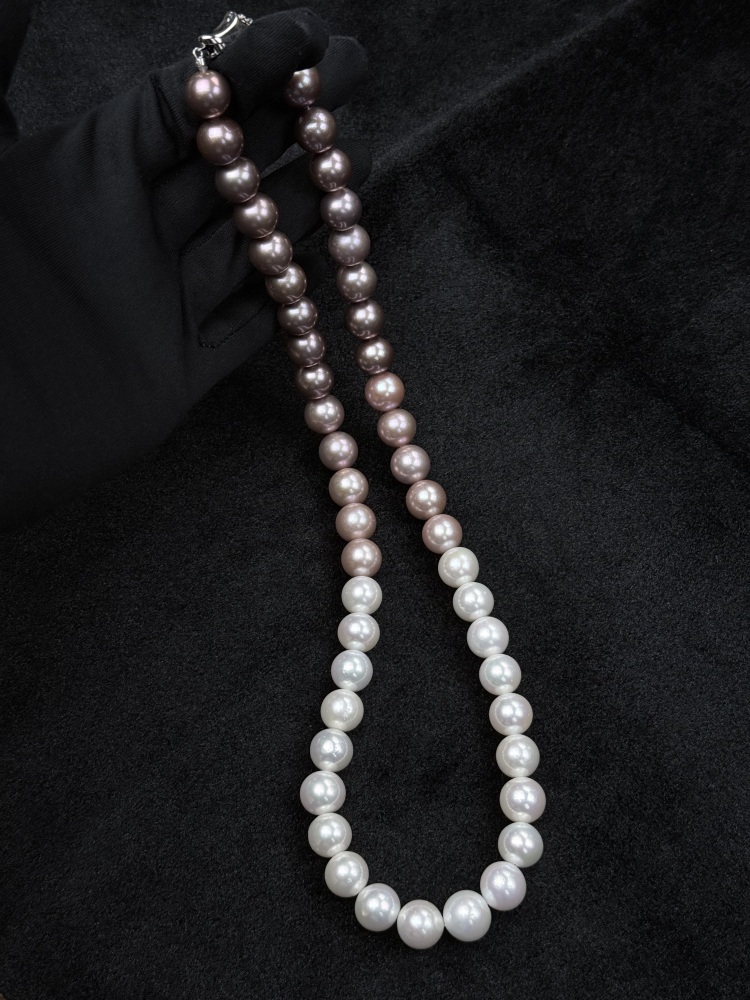 5A Gradient color Purple Freshwater Pearl strand 12~13mm