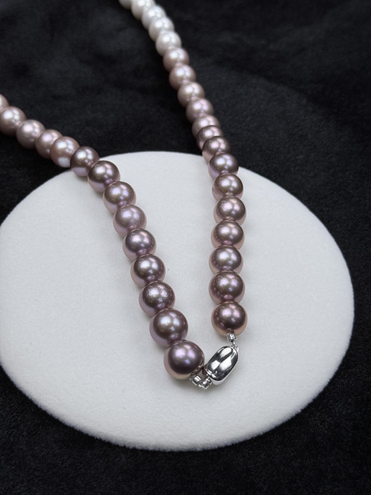 5A Gradient color Purple Freshwater Pearl strand 12~13mm