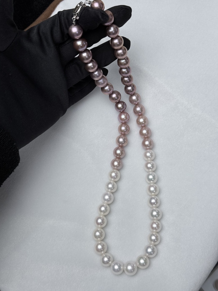 5A Gradient color Purple Freshwater Pearl strand 12~13mm