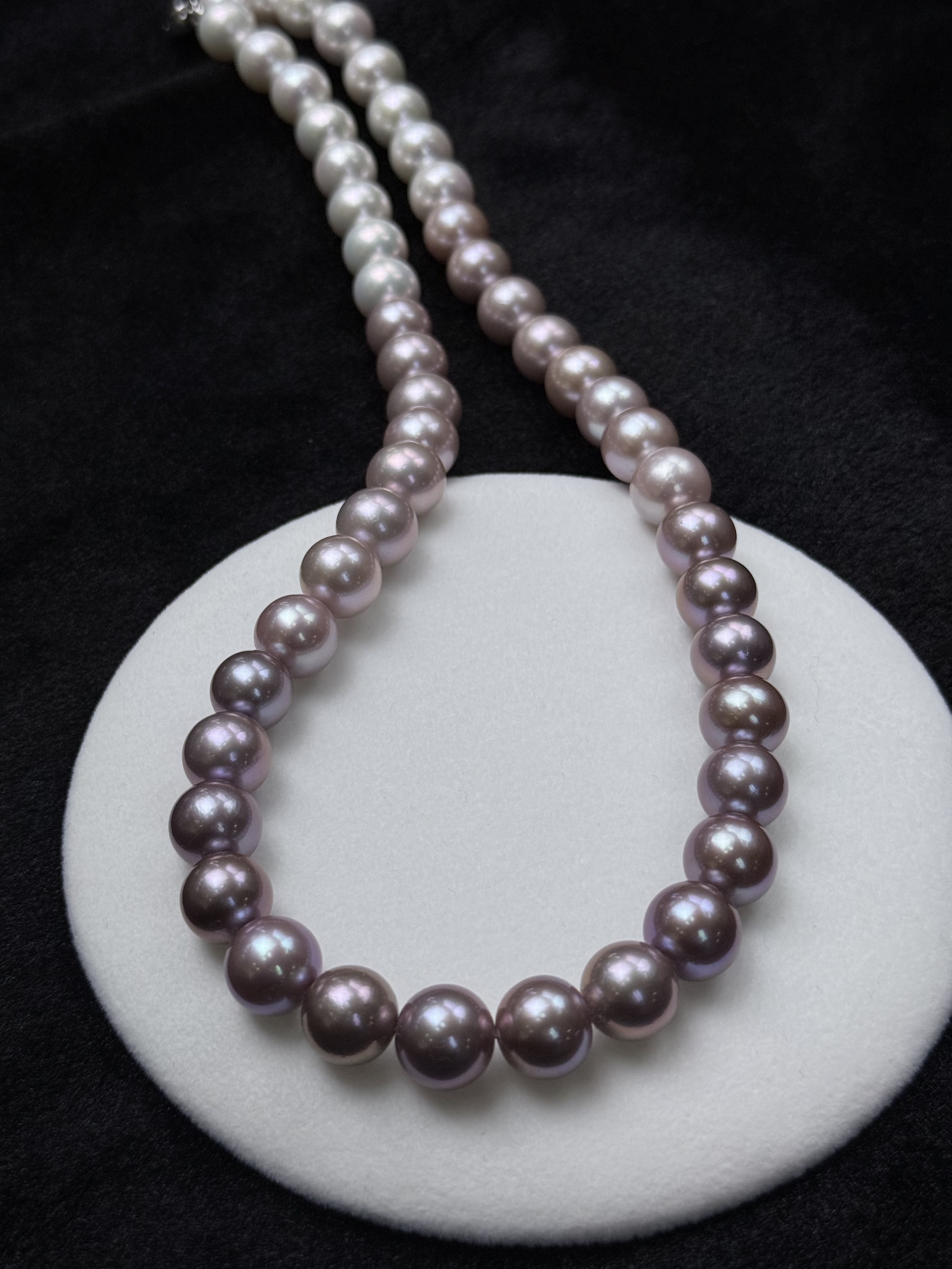 5A Gradient color Purple Freshwater Pearl strand 12~13mm