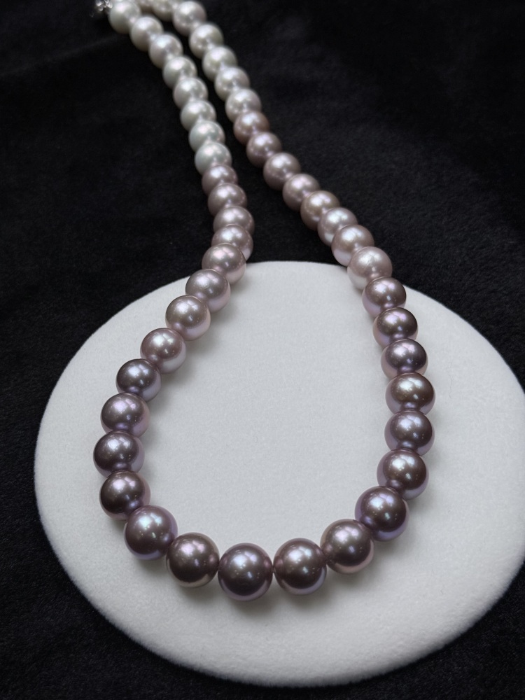 5A Gradient color Purple Freshwater Pearl strand 12~13mm