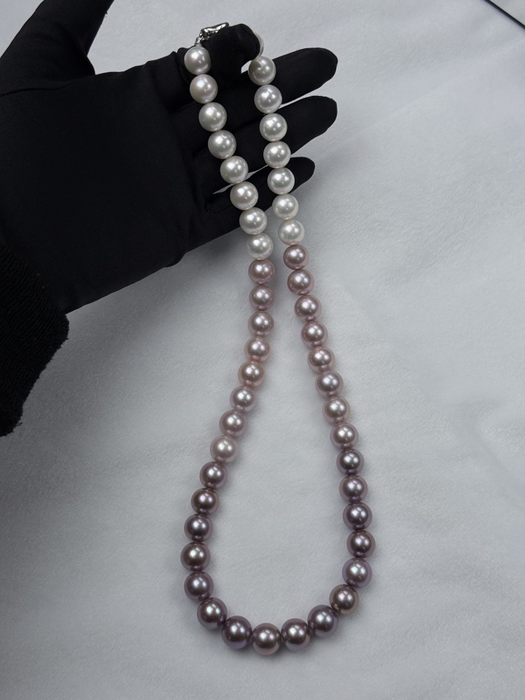 5A Gradient color Purple Freshwater Pearl strand 12~13mm