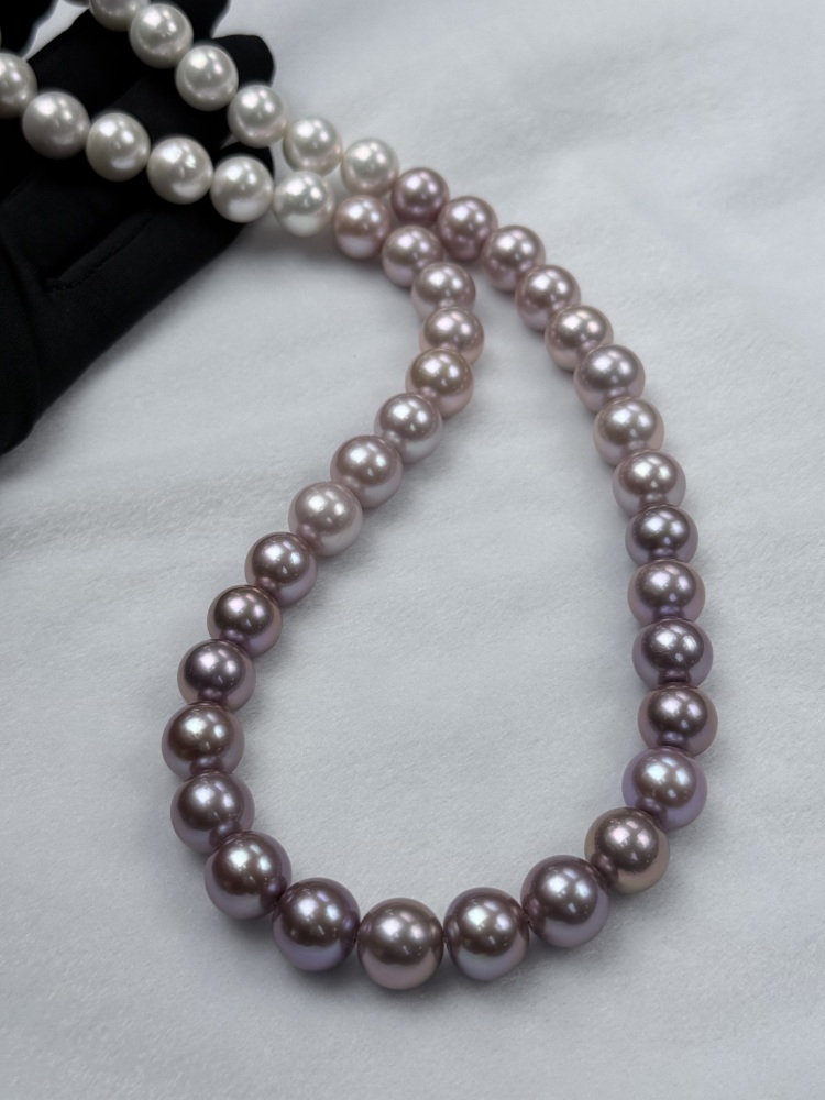 5A Gradient color Purple Freshwater Pearl strand 12~13mm