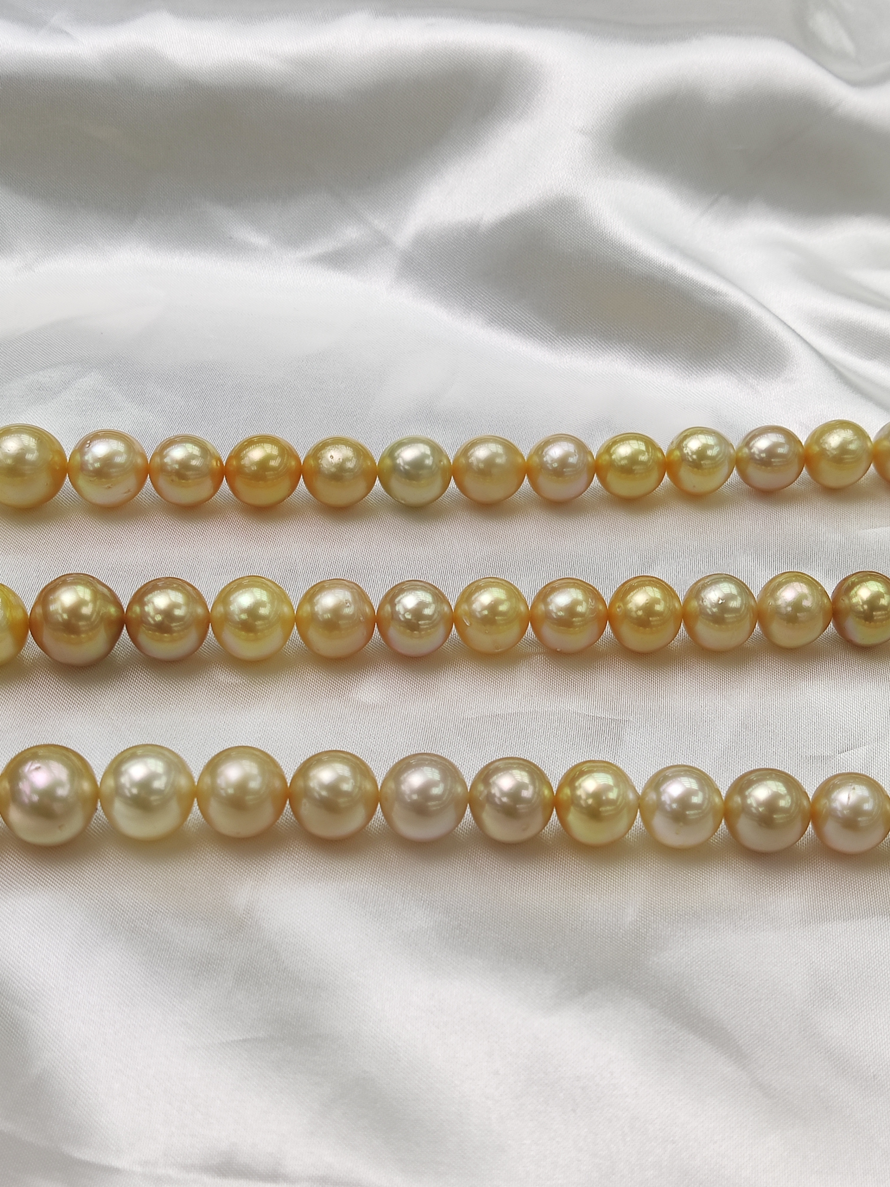 South Sea Golden  Pearl Necklace 9~14mm